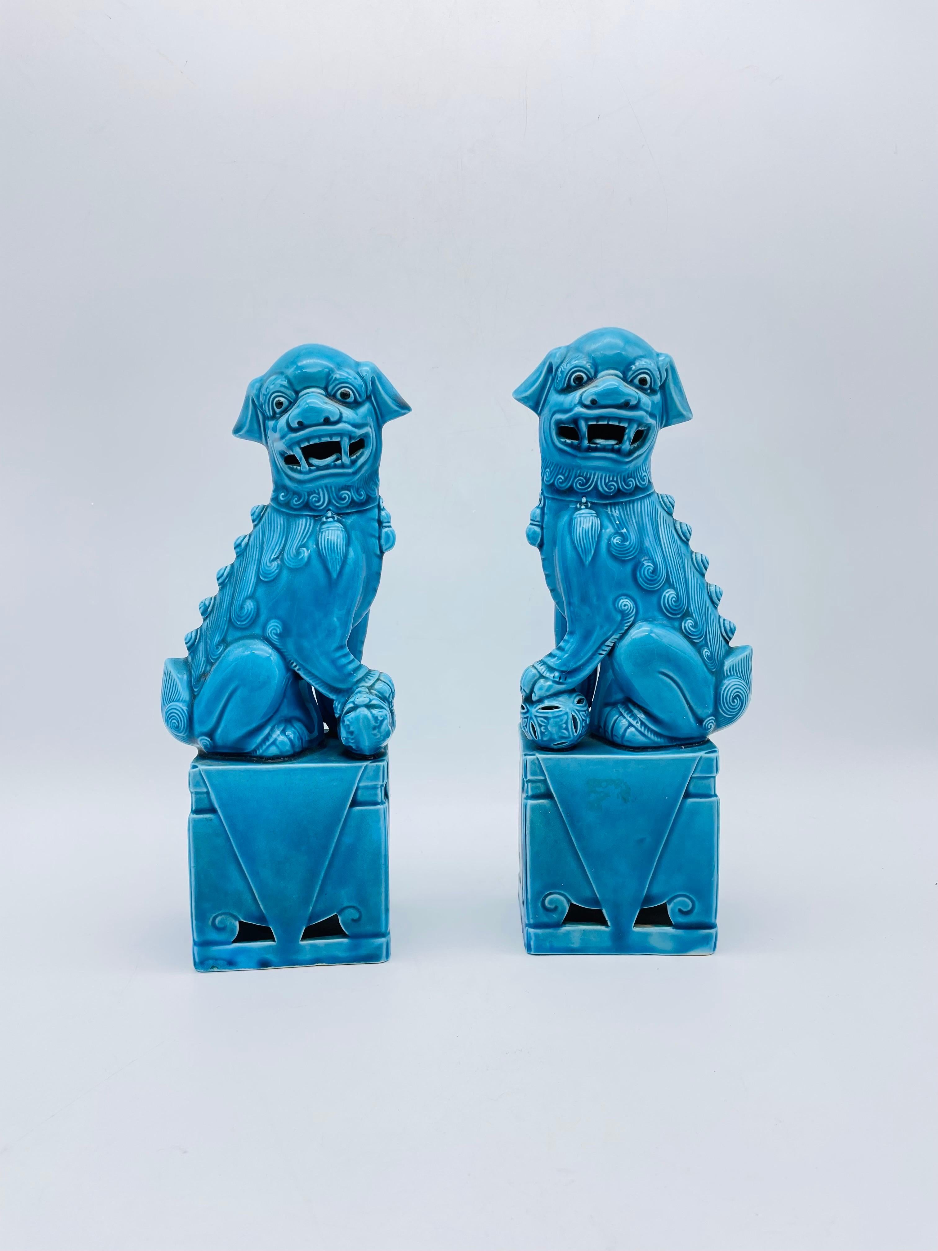 Pair (2) Chinese Fu Dog Sphinx / Incense Holders, 20th Century For Sale 10