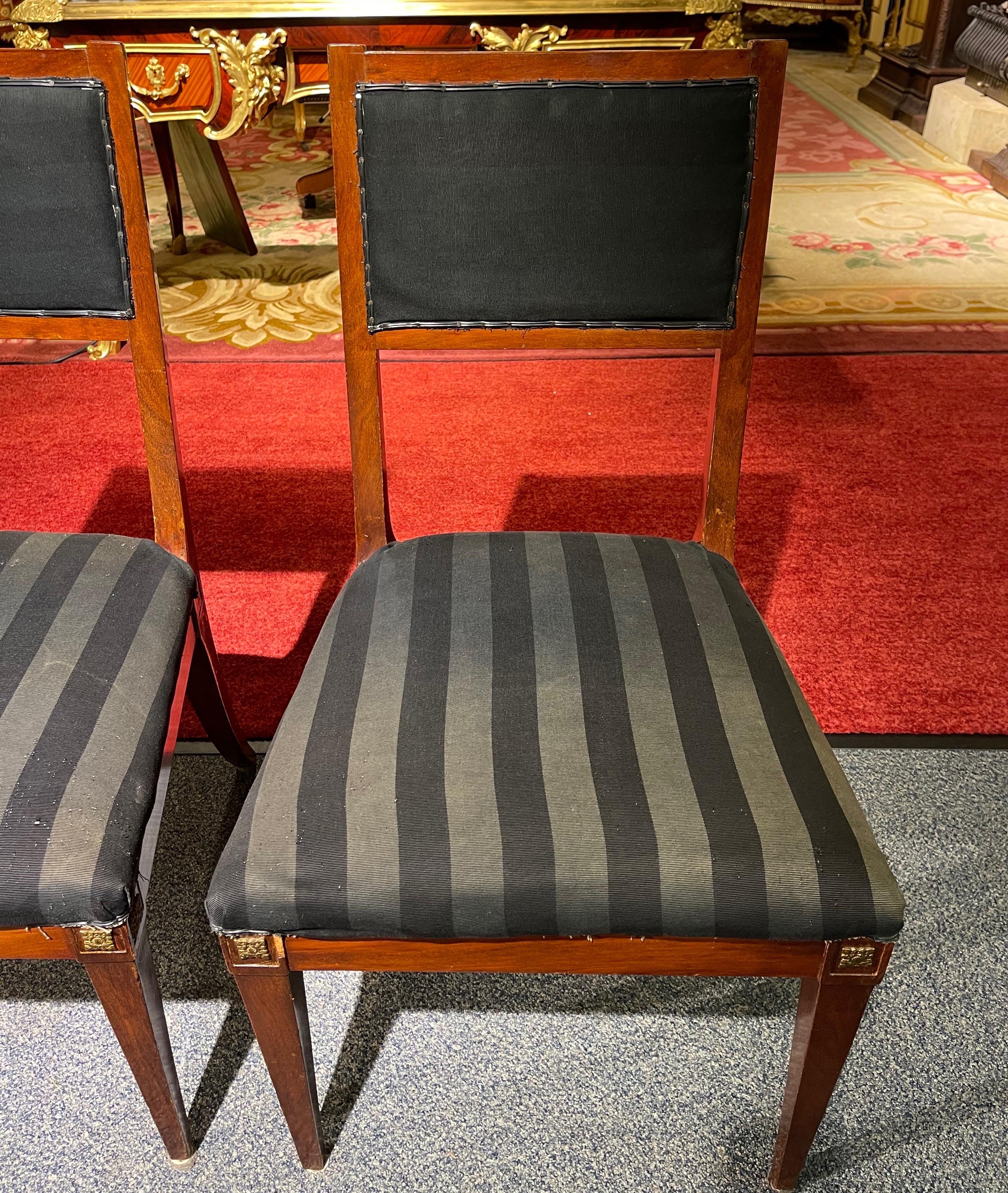 Empire Revival Pair '2' Empire Chairs Around 1900 For Sale