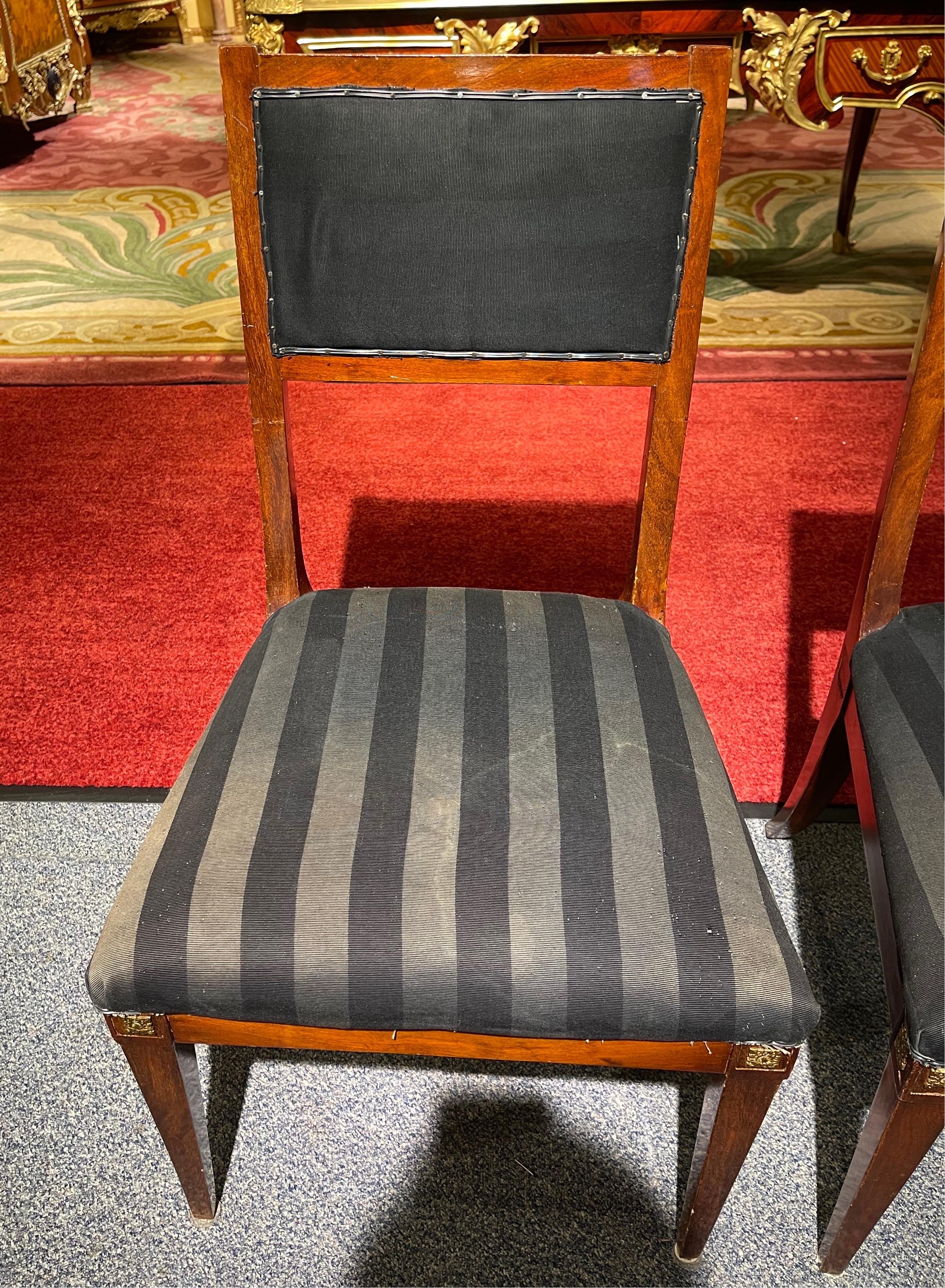 German Pair '2' Empire Chairs Around 1900 For Sale