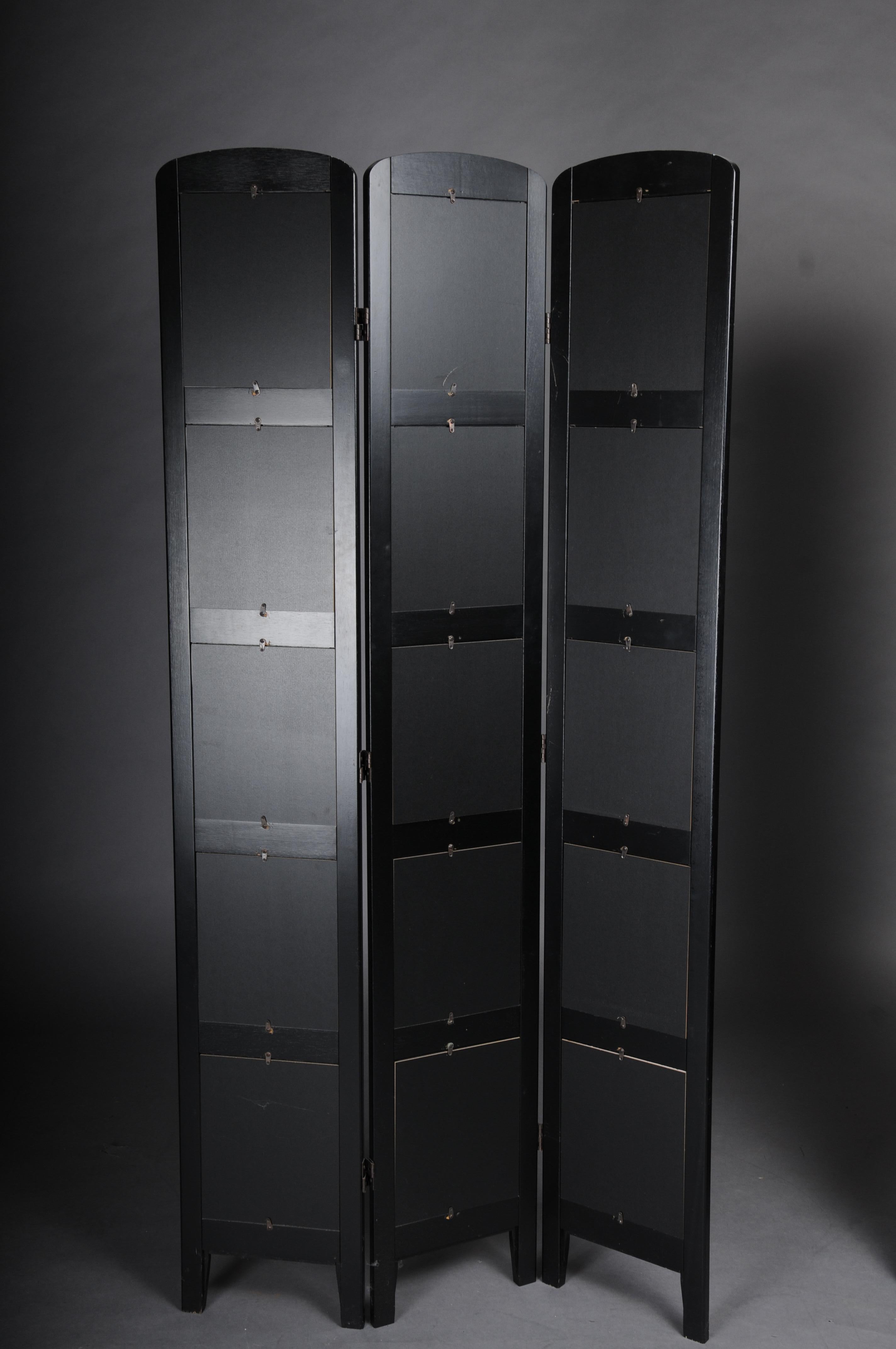 Pair (2) Exceptional multi-colored ebonized room divider/screen. For Sale 4