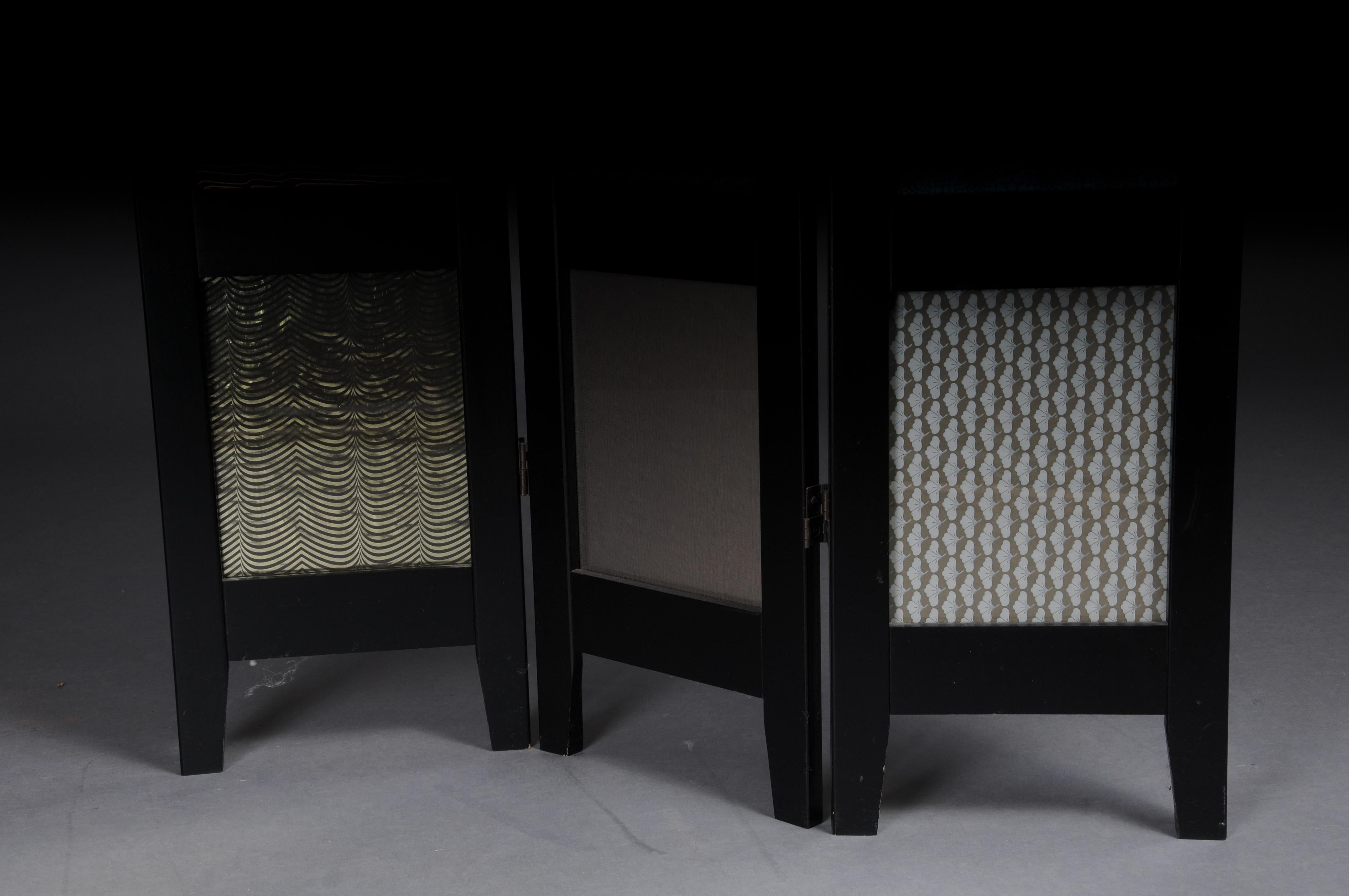 Pair (2) Exceptional multi-colored ebonized room divider/screen. For Sale 11