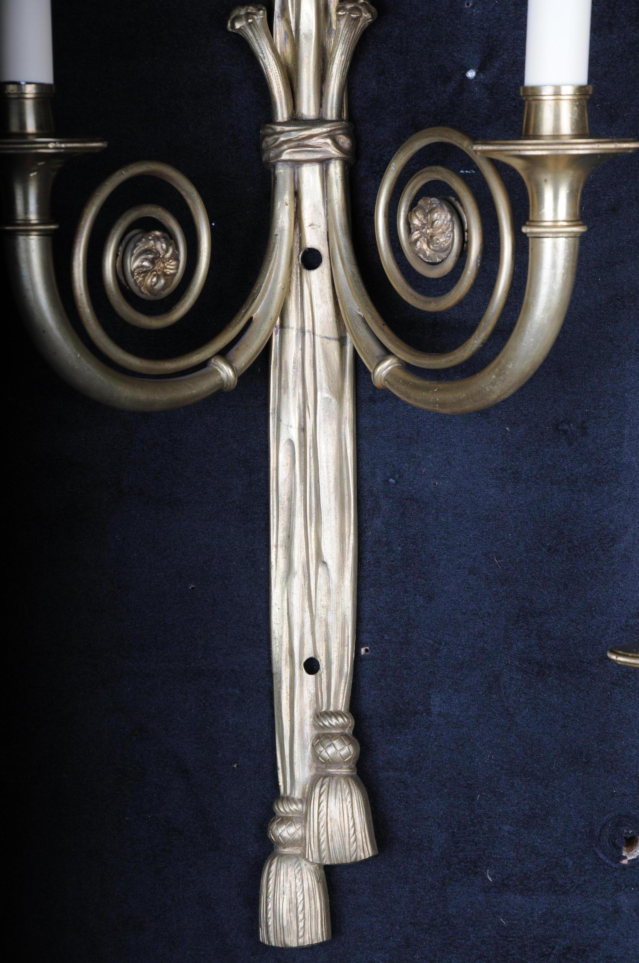 Gilt Pair '2' French Wall Appliques / Wall Sconces, Early 20th Century For Sale