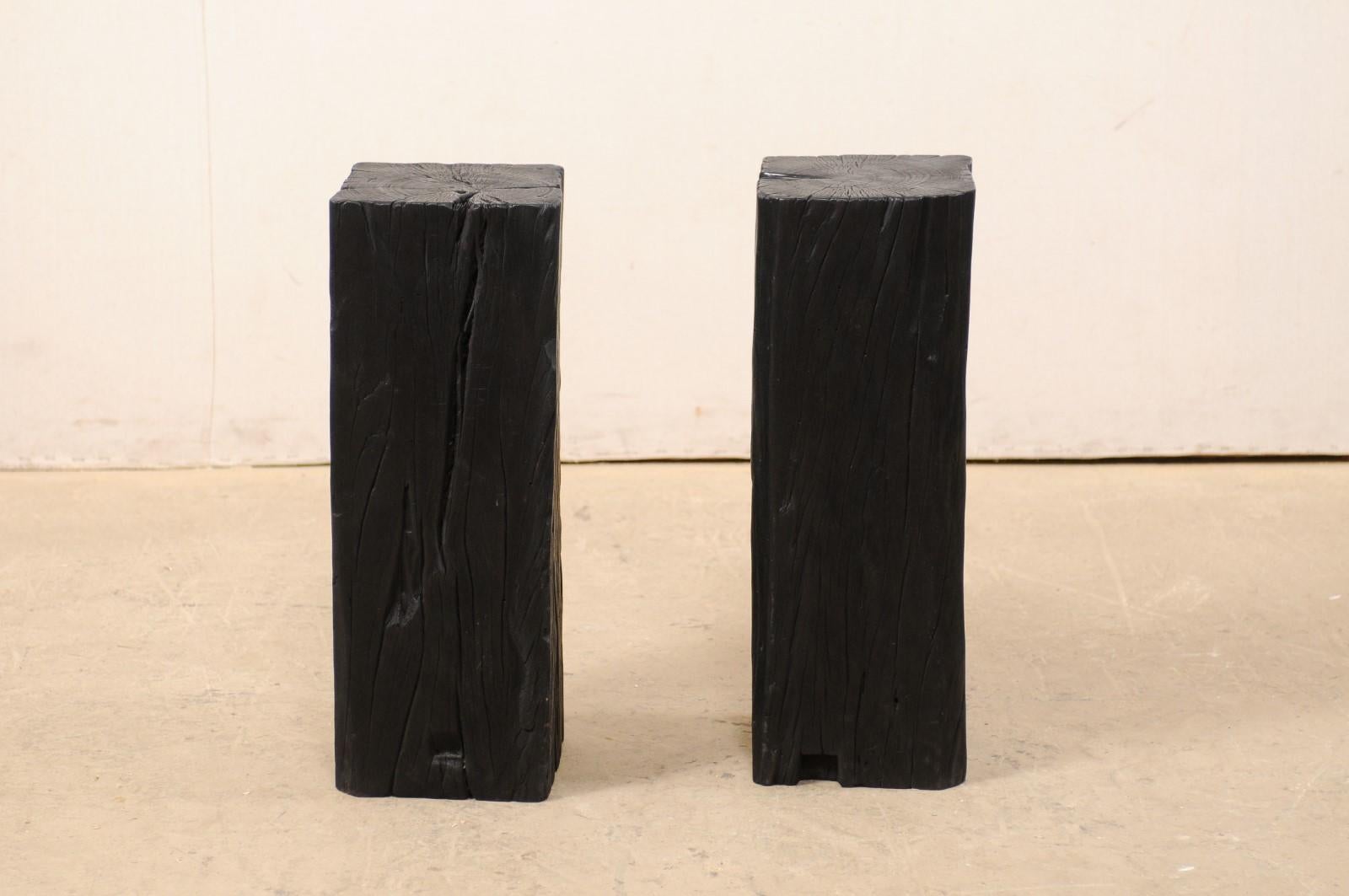 carbonized black wood