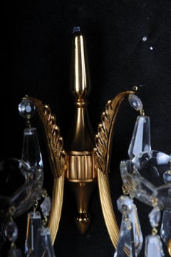 Pair '2' Gold-Plated Sconces / Wall Lamp, 20th Century