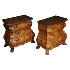 Pair (2) inlaid Italian Baroque chests of drawers/nightstands