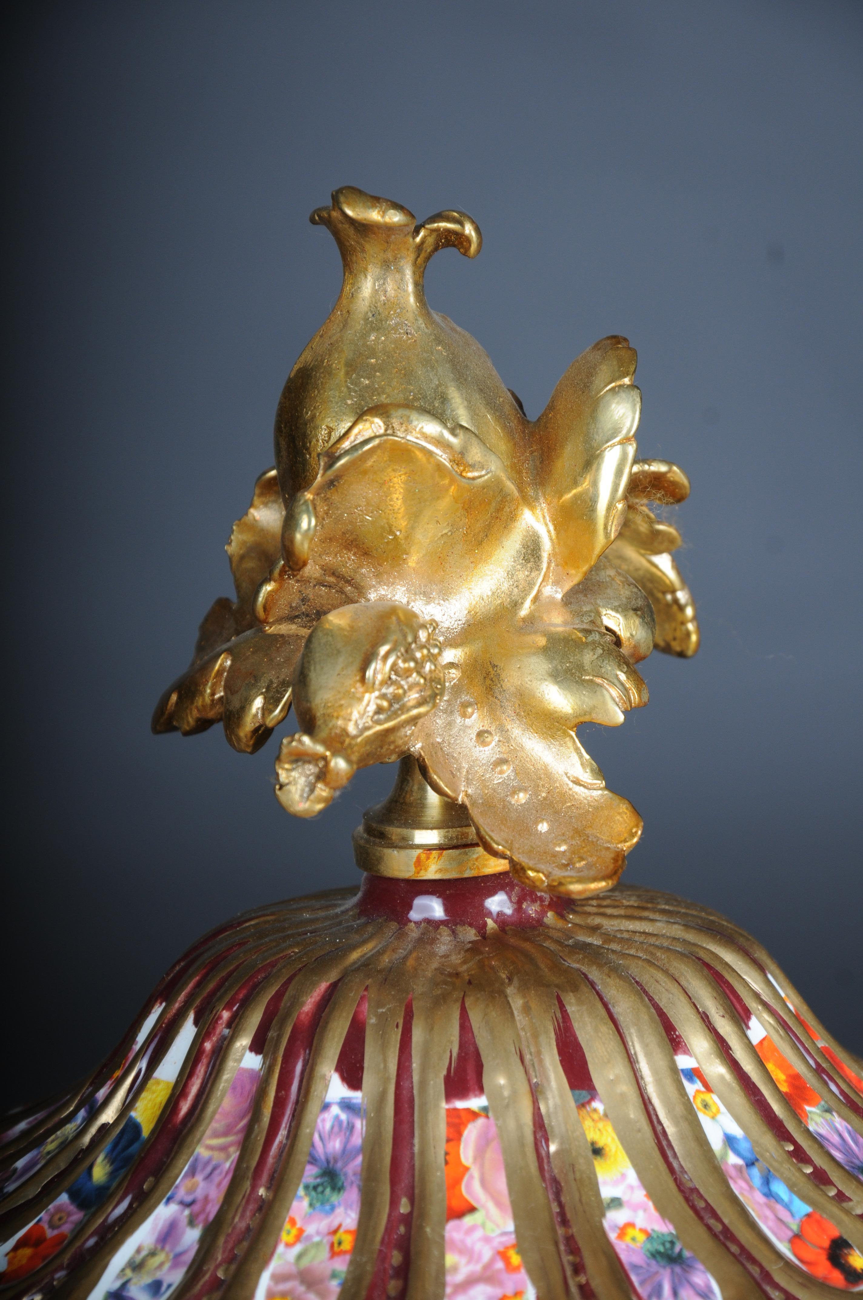 Pair (2) Magnificent and Decorative Gold Lidded Vases For Sale 4