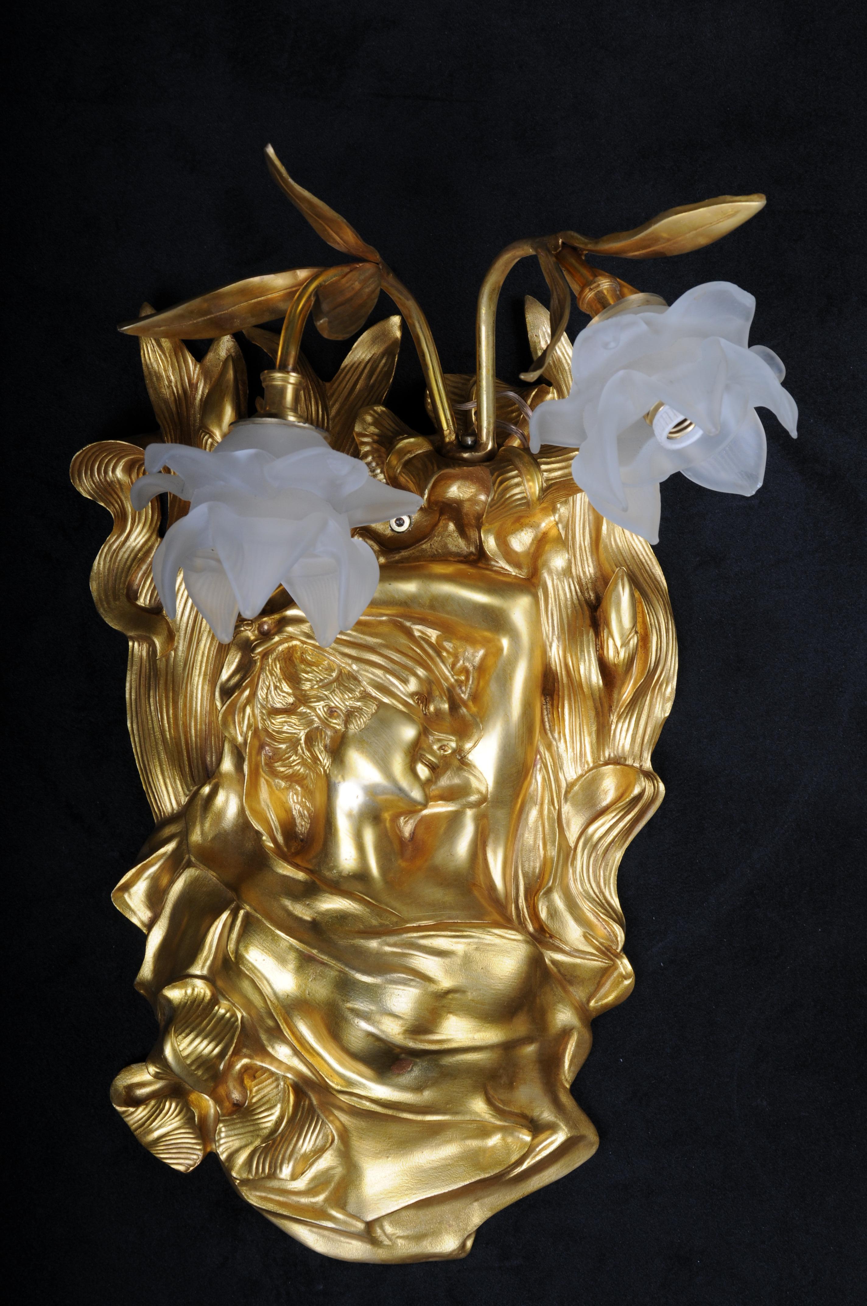 XX secolo Coppia (2) magnifiche applique francesi in stile Art Nouveau, Parigi in vendita