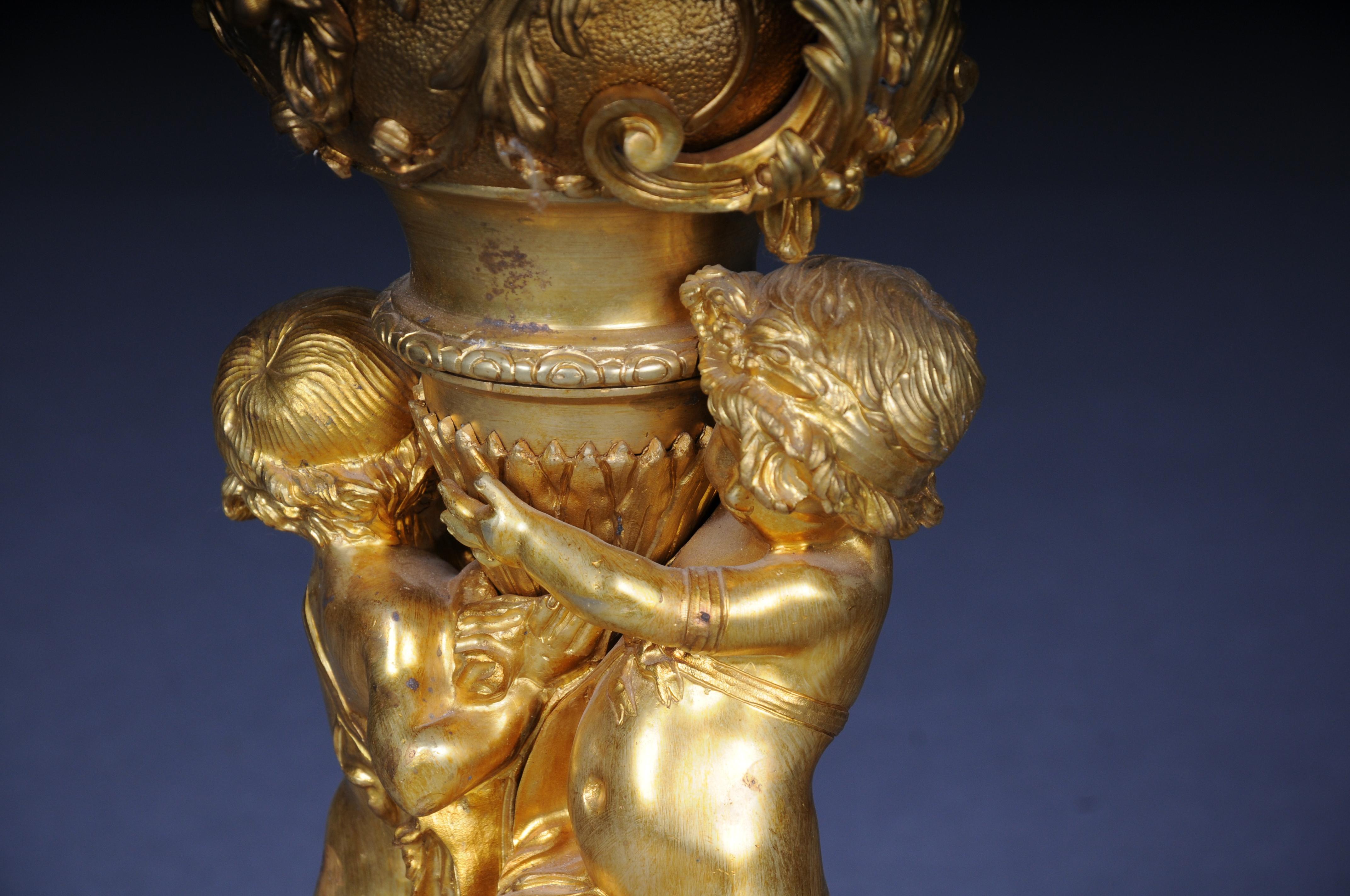 Pair (2) monumental royal candlesticks, gilded bronze, Louis XVI For Sale 6