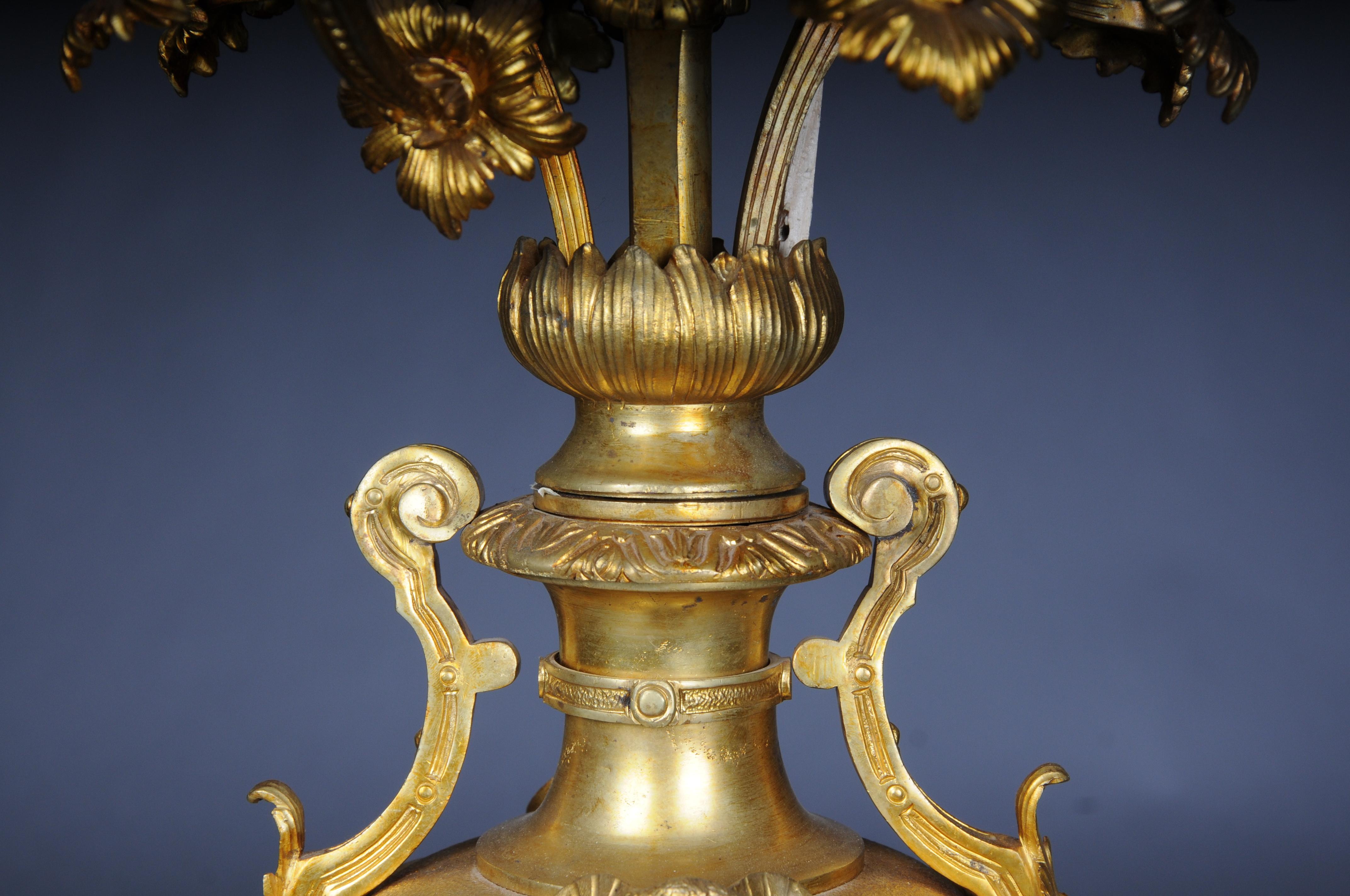 20th Century Pair (2) monumental royal candlesticks, gilded bronze, Louis XVI For Sale