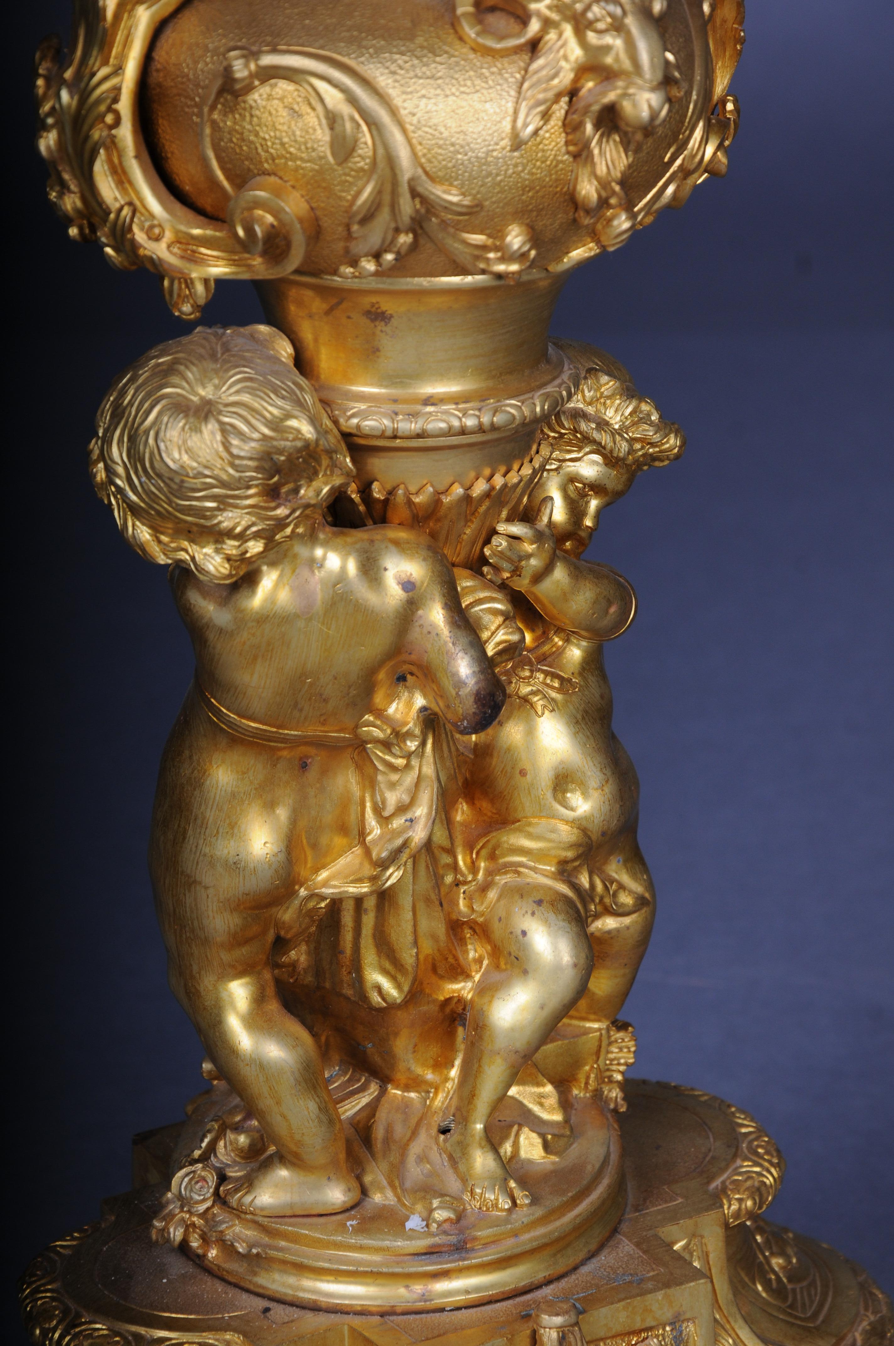 Pair (2) monumental royal candlesticks, gilded bronze, Louis XVI For Sale 1