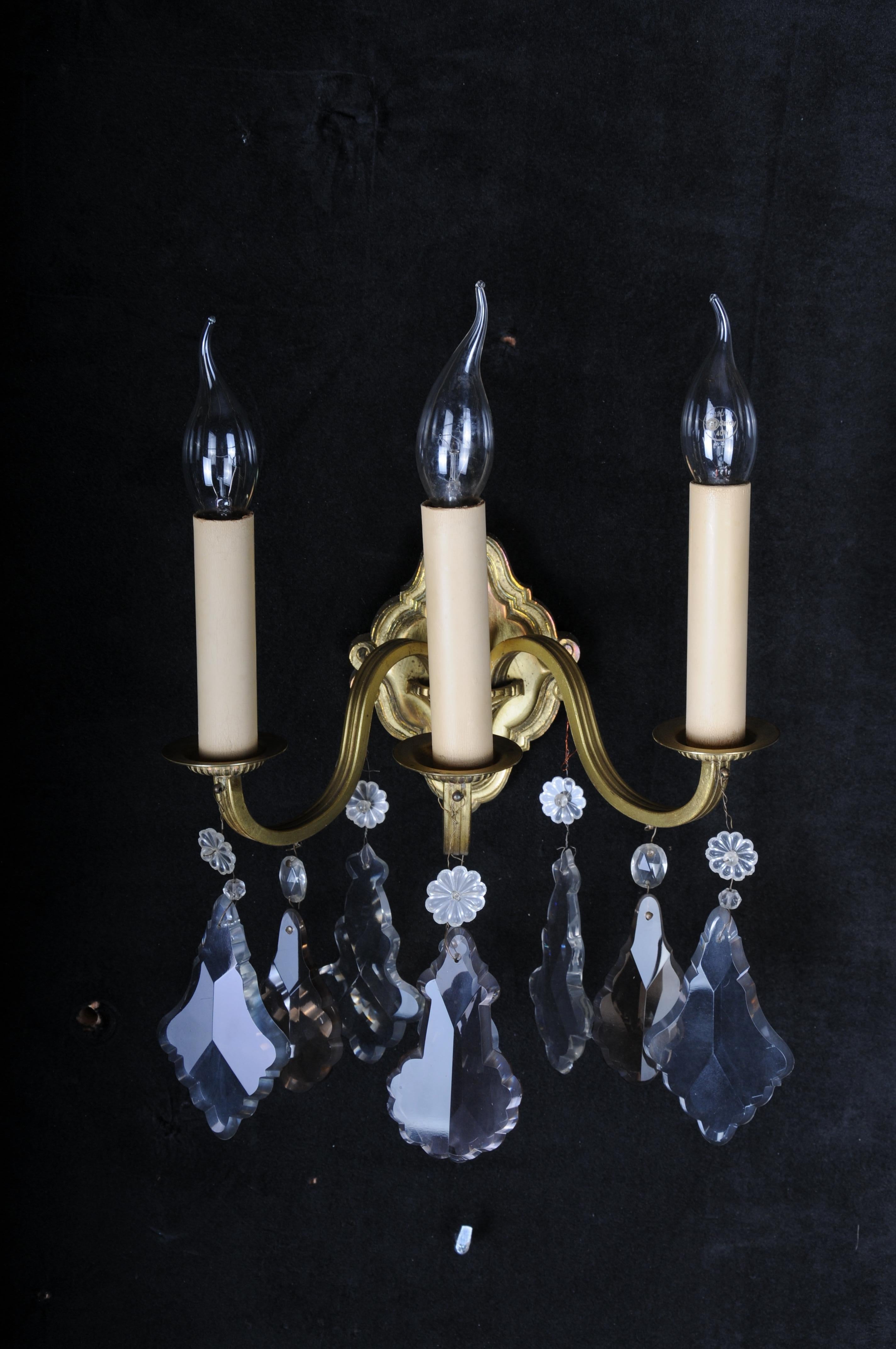 Pareja (2) de apliques clásicos franceses de cristal, siglo XX. en venta 6