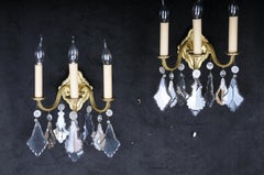 Pair (2) of classic French crystal sconces, 20th century.