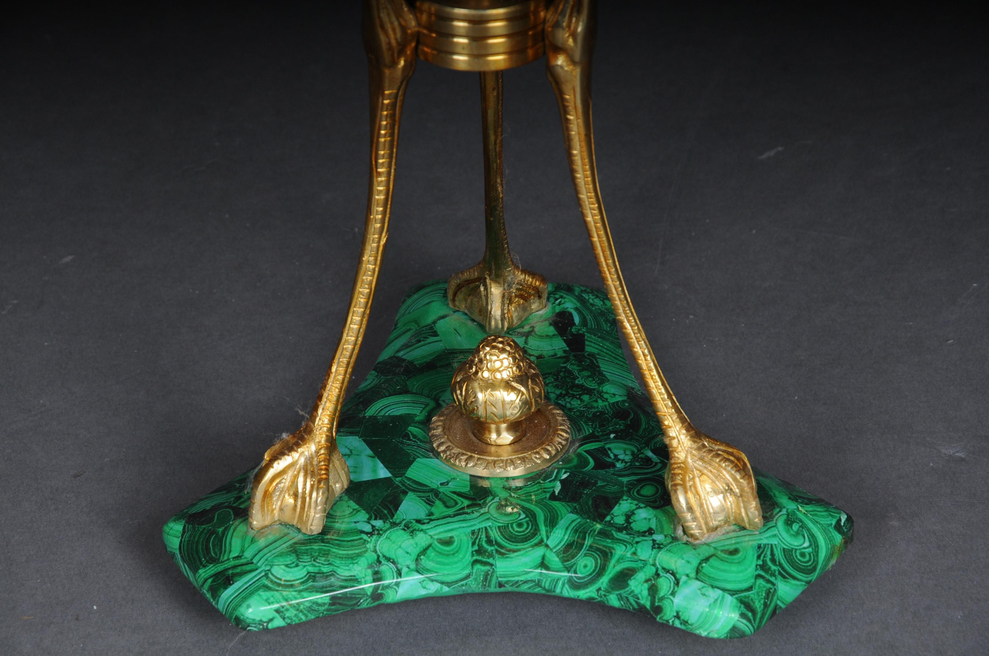Gilt Pair '2' of Impressive Table Vases with Malachite and Brass For Sale