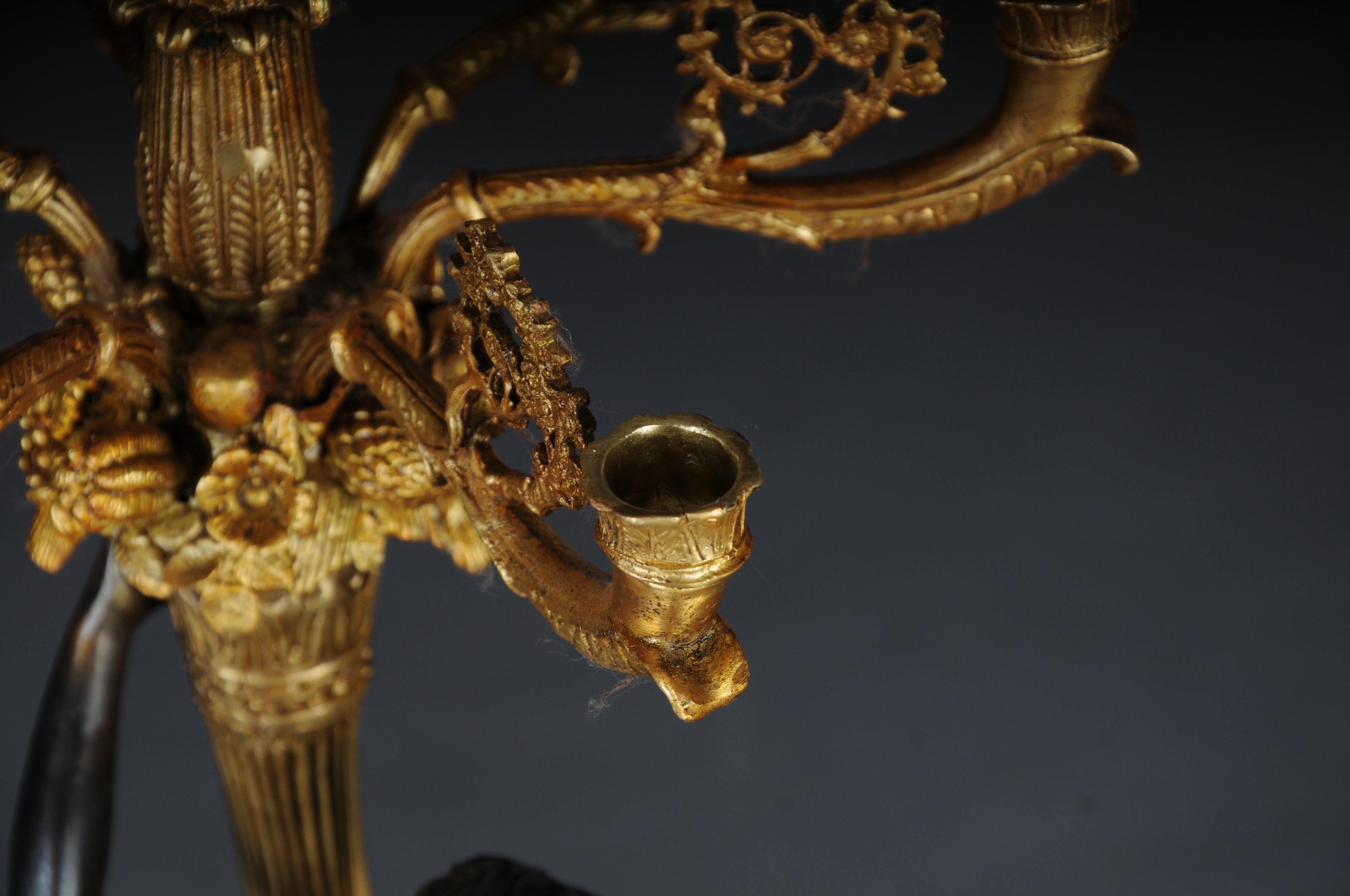 Pair (2) of magnificent French candelabra made of gilt brass bronze For Sale 13
