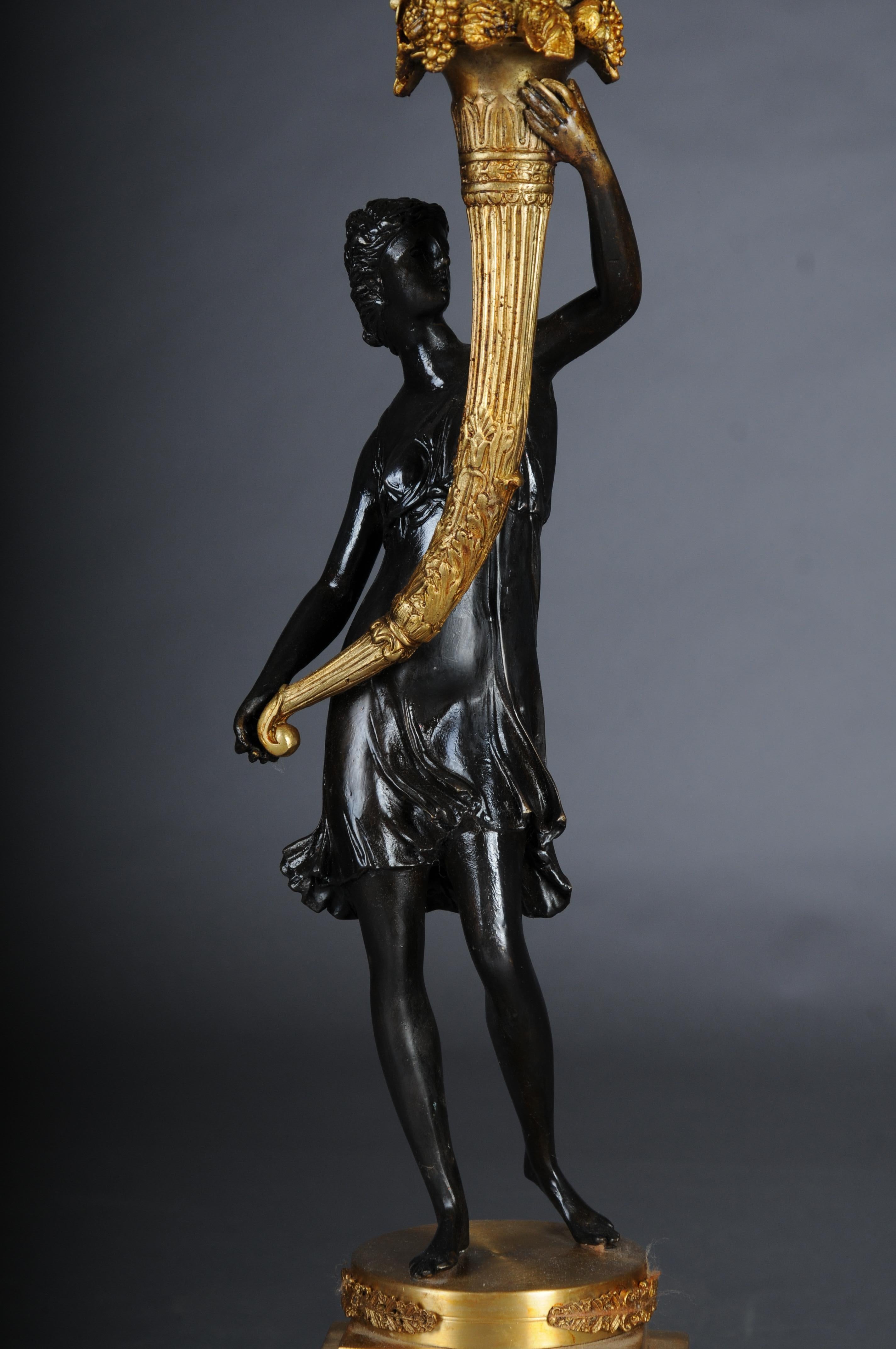 Pair (2) of magnificent French candelabra made of gilt brass bronze For Sale 2