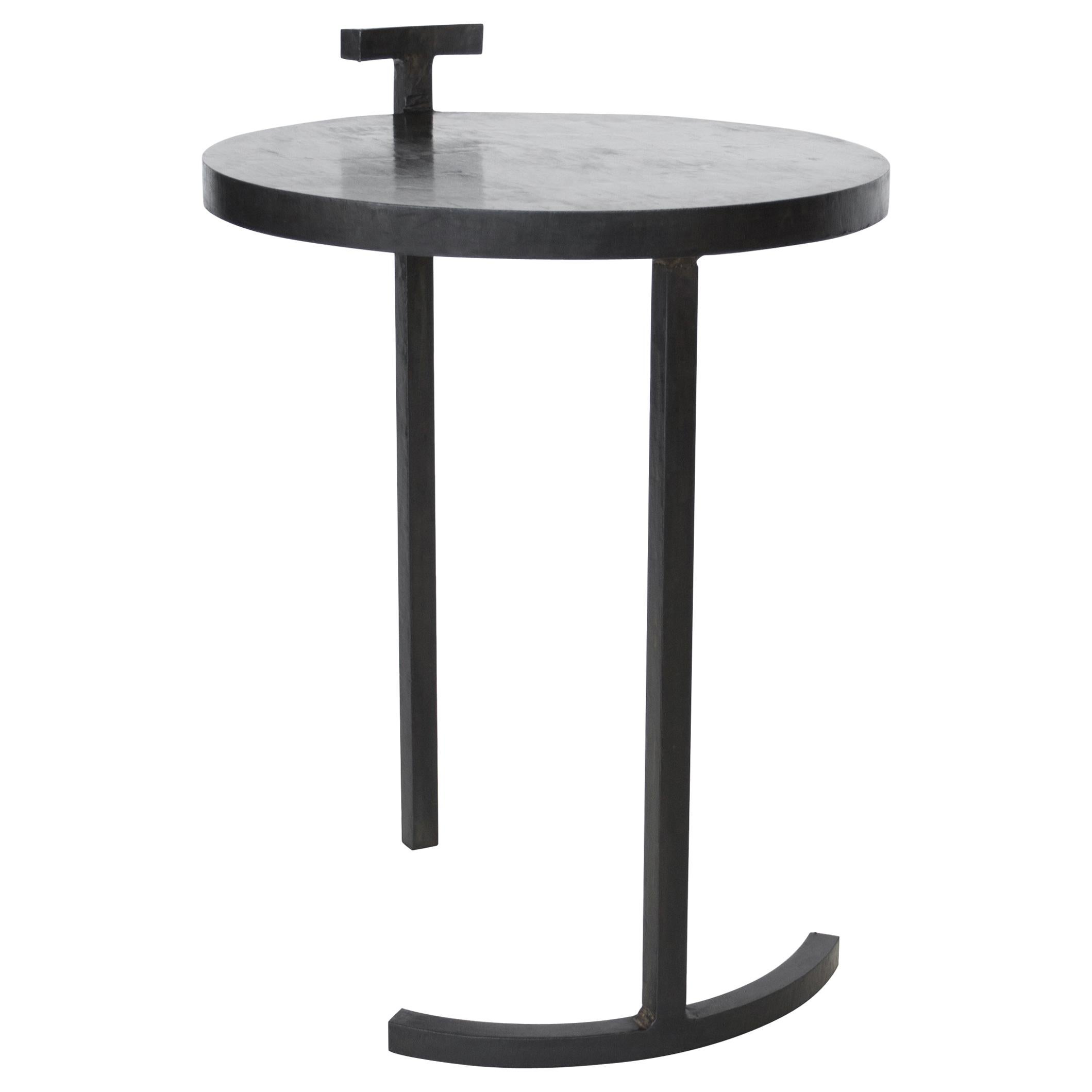 skinny black side table