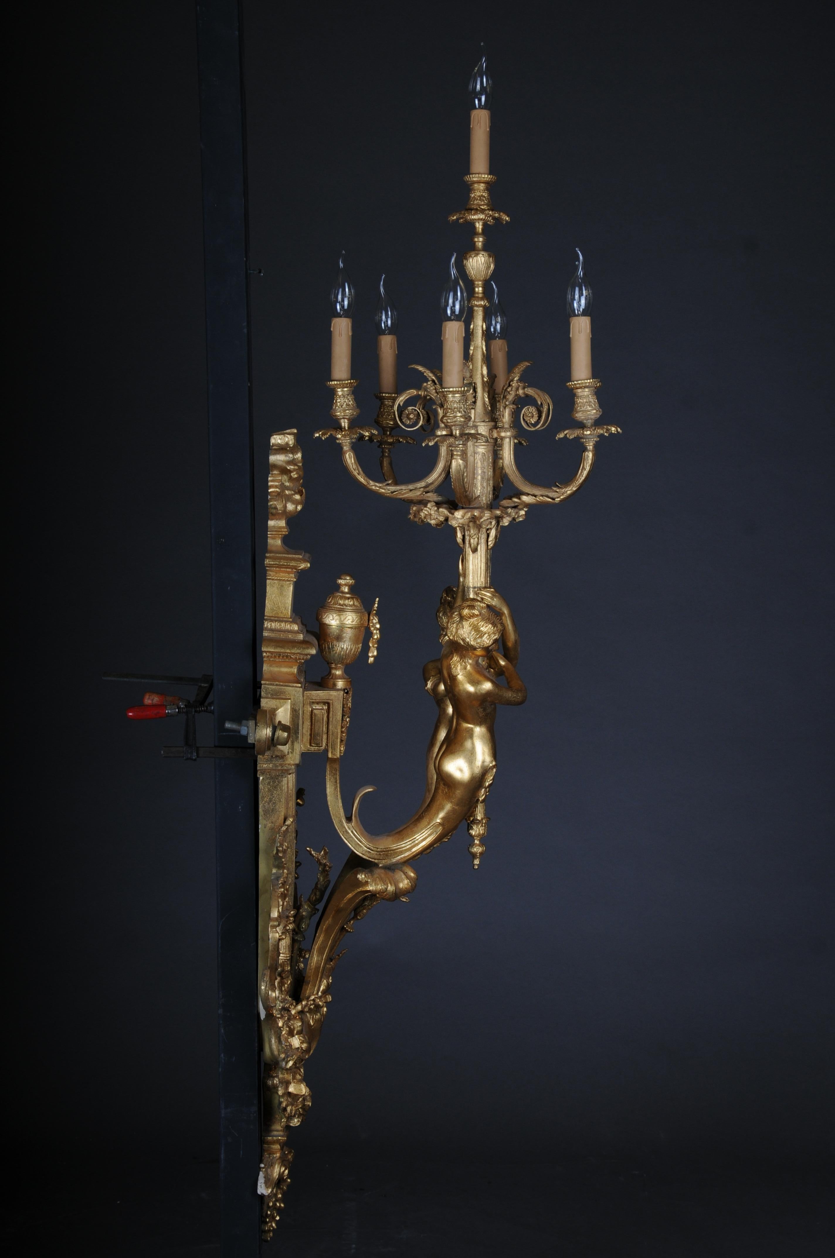 Pair (2) of Monumental Wall Sconce/Lamp Appliques Napoleon III For Sale 11