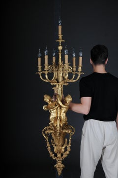 Paar (2) Monumentale Wandleuchter/Lampenapplikationen Napoleon III