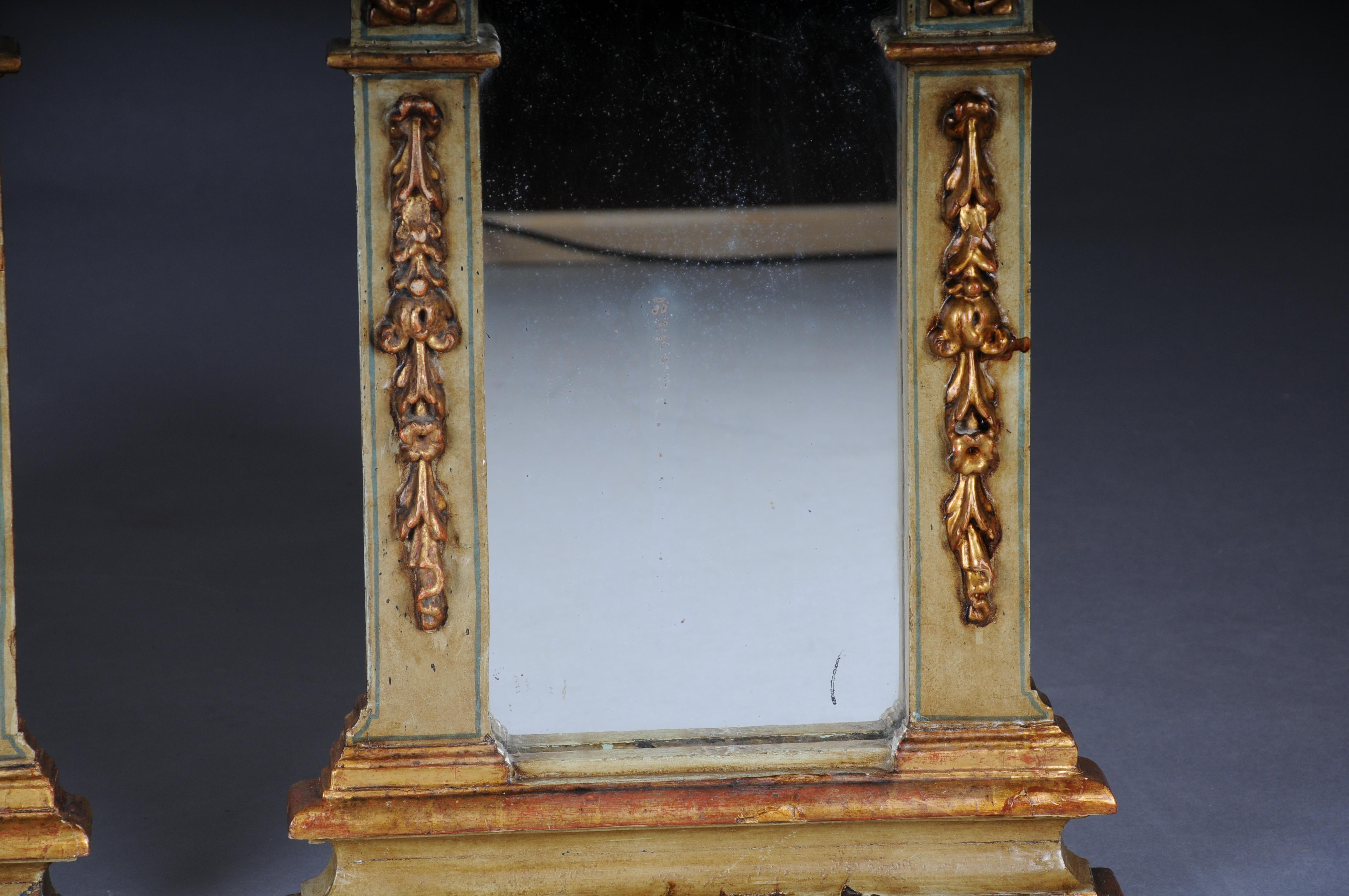 Coppia (2) di specchi da parete antichi di qualità museale, dorati, circa 1830 in vendita 4