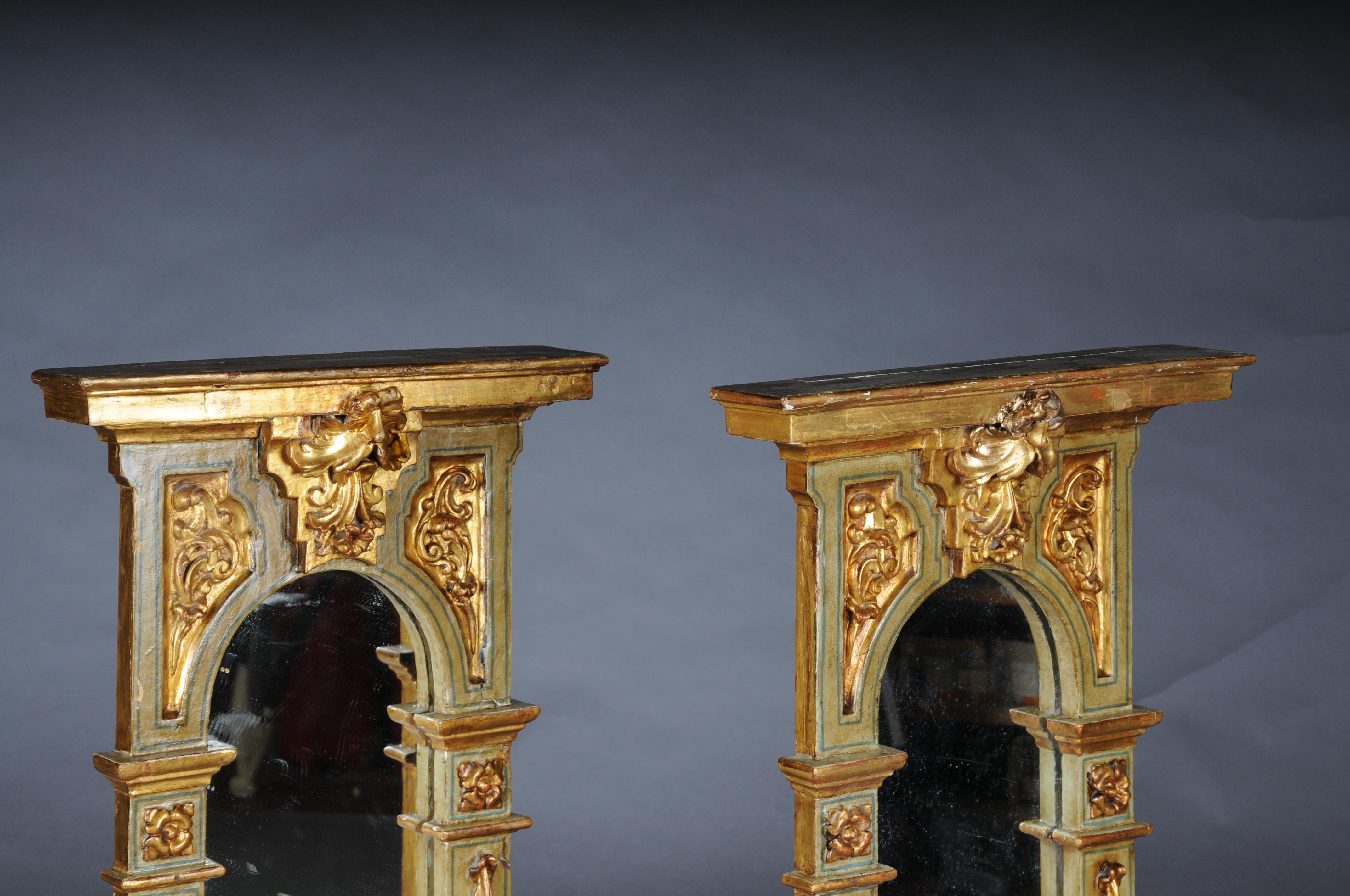 Coppia (2) di specchi da parete antichi di qualità museale, dorati, circa 1830 in vendita 8