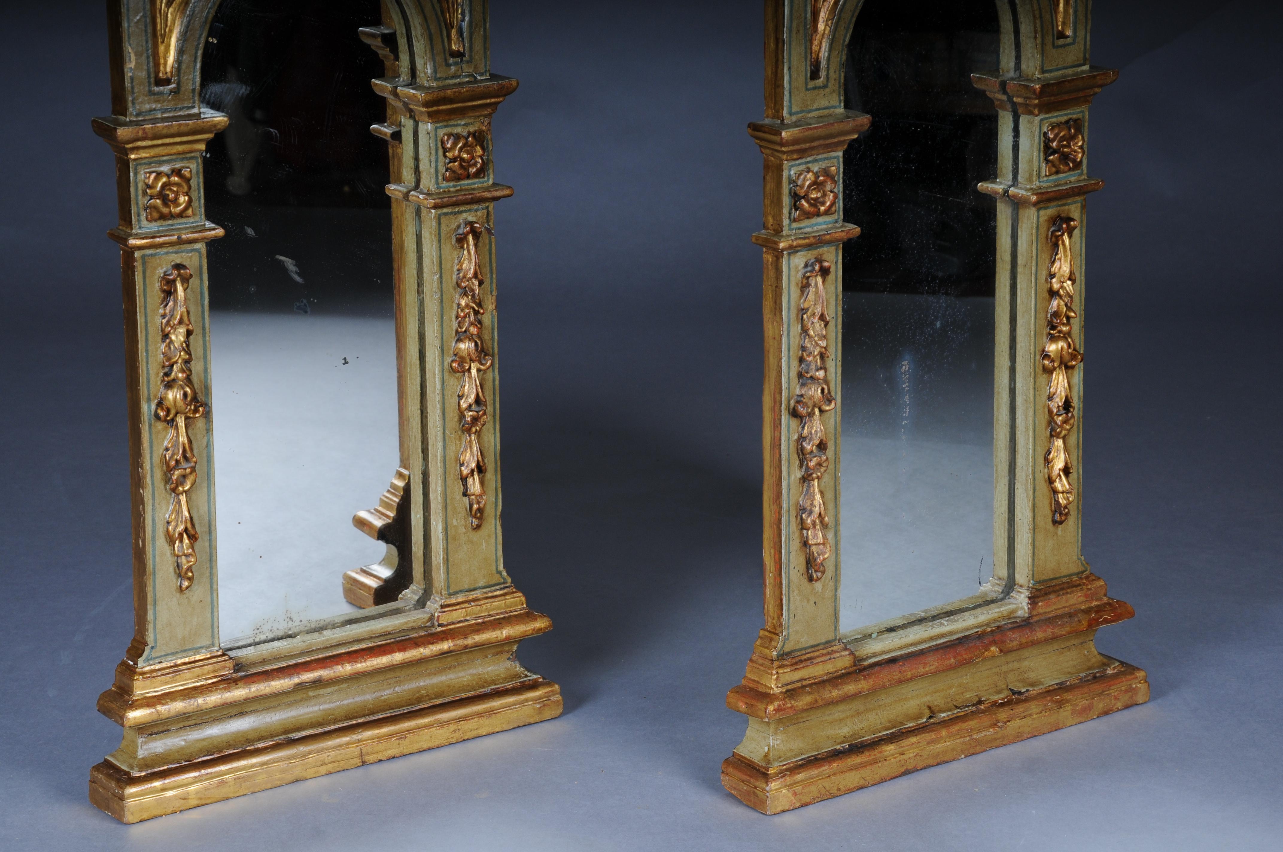 Coppia (2) di specchi da parete antichi di qualità museale, dorati, circa 1830 in vendita 9