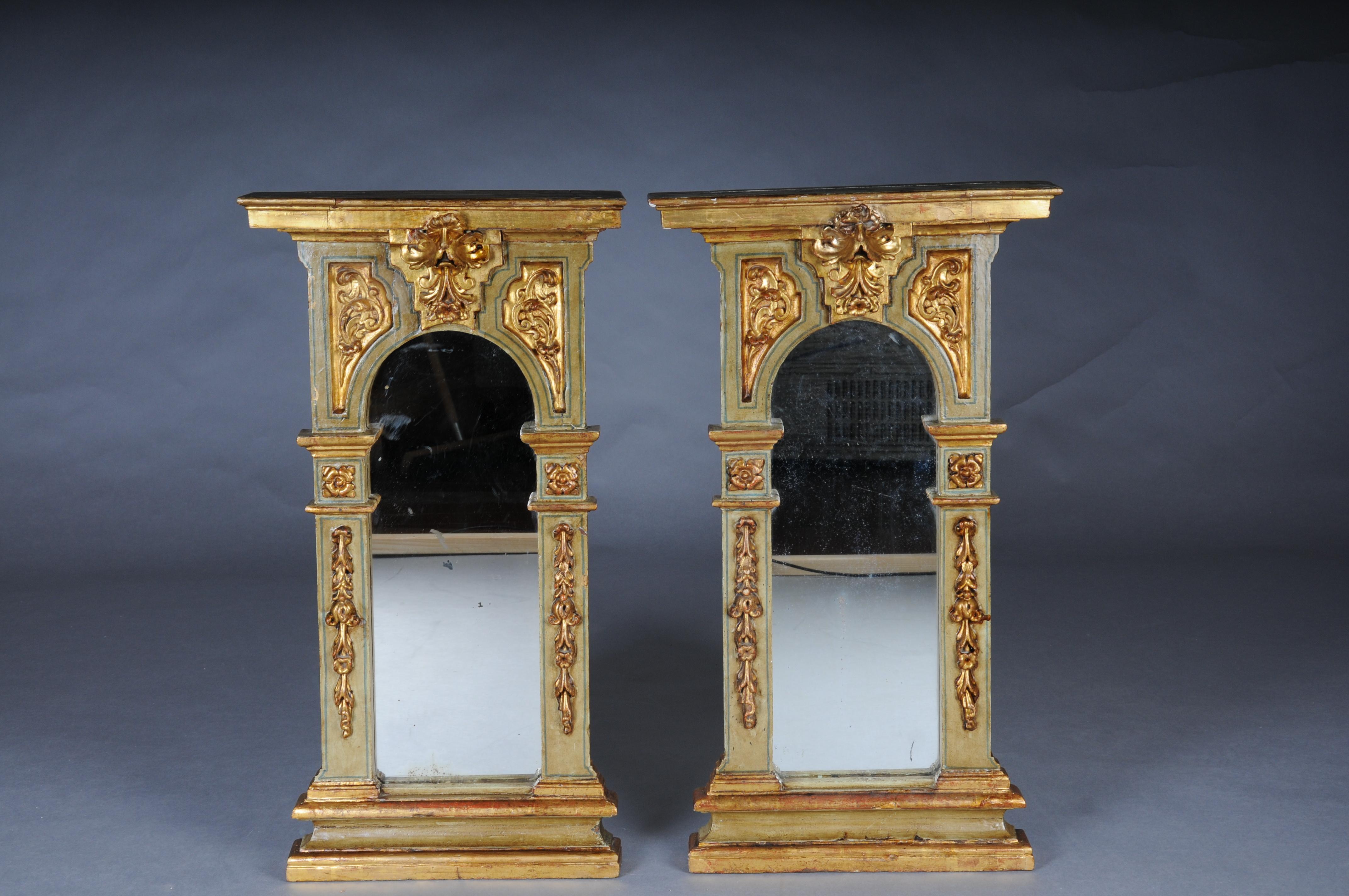Francese Coppia (2) di specchi da parete antichi di qualità museale, dorati, circa 1830 in vendita