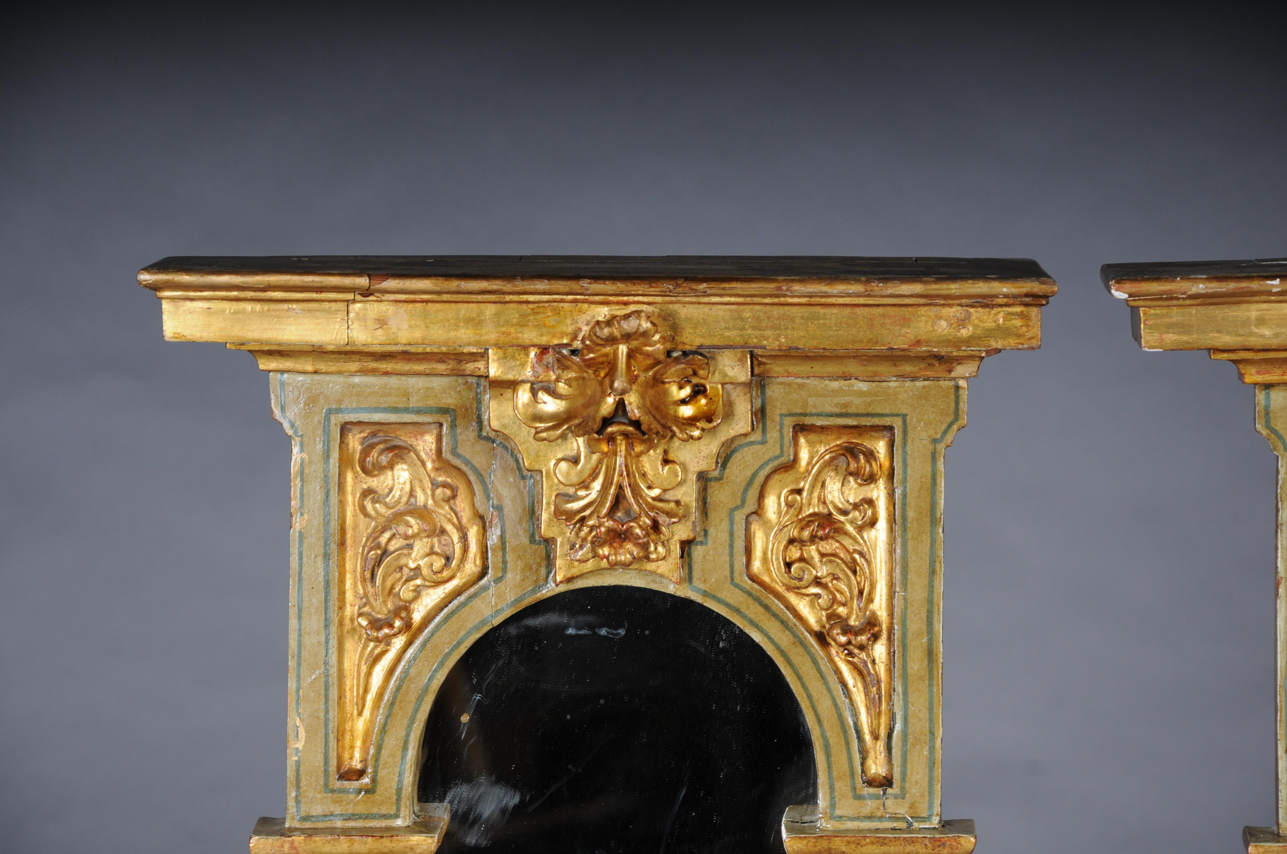 Coppia (2) di specchi da parete antichi di qualità museale, dorati, circa 1830 in vendita 1