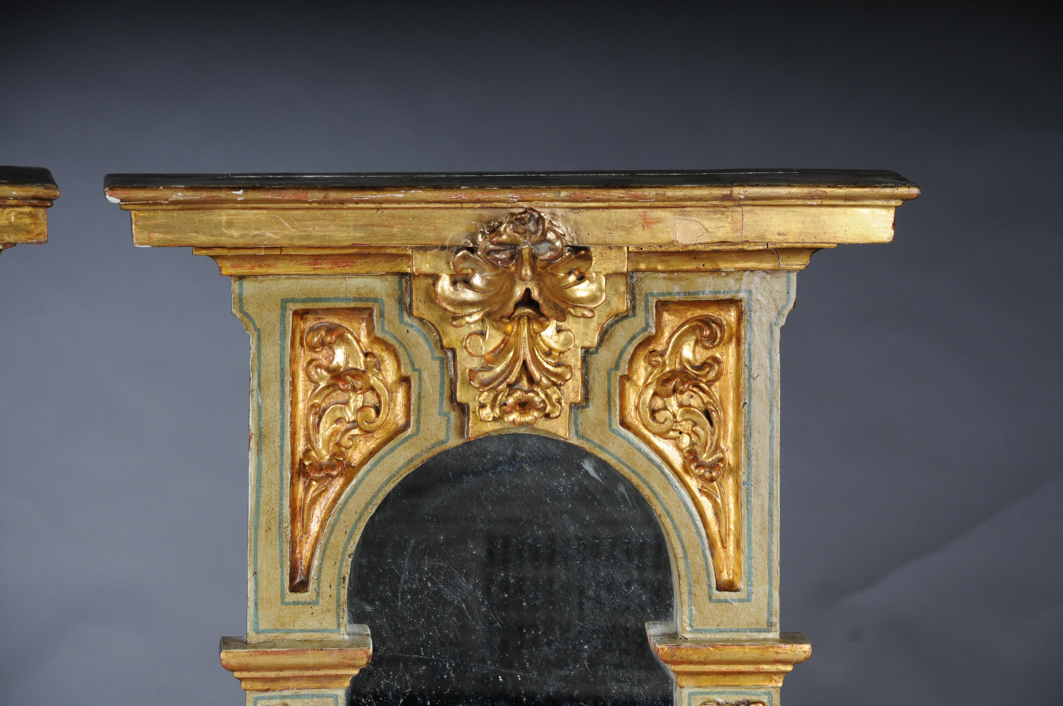 Coppia (2) di specchi da parete antichi di qualità museale, dorati, circa 1830 in vendita 2