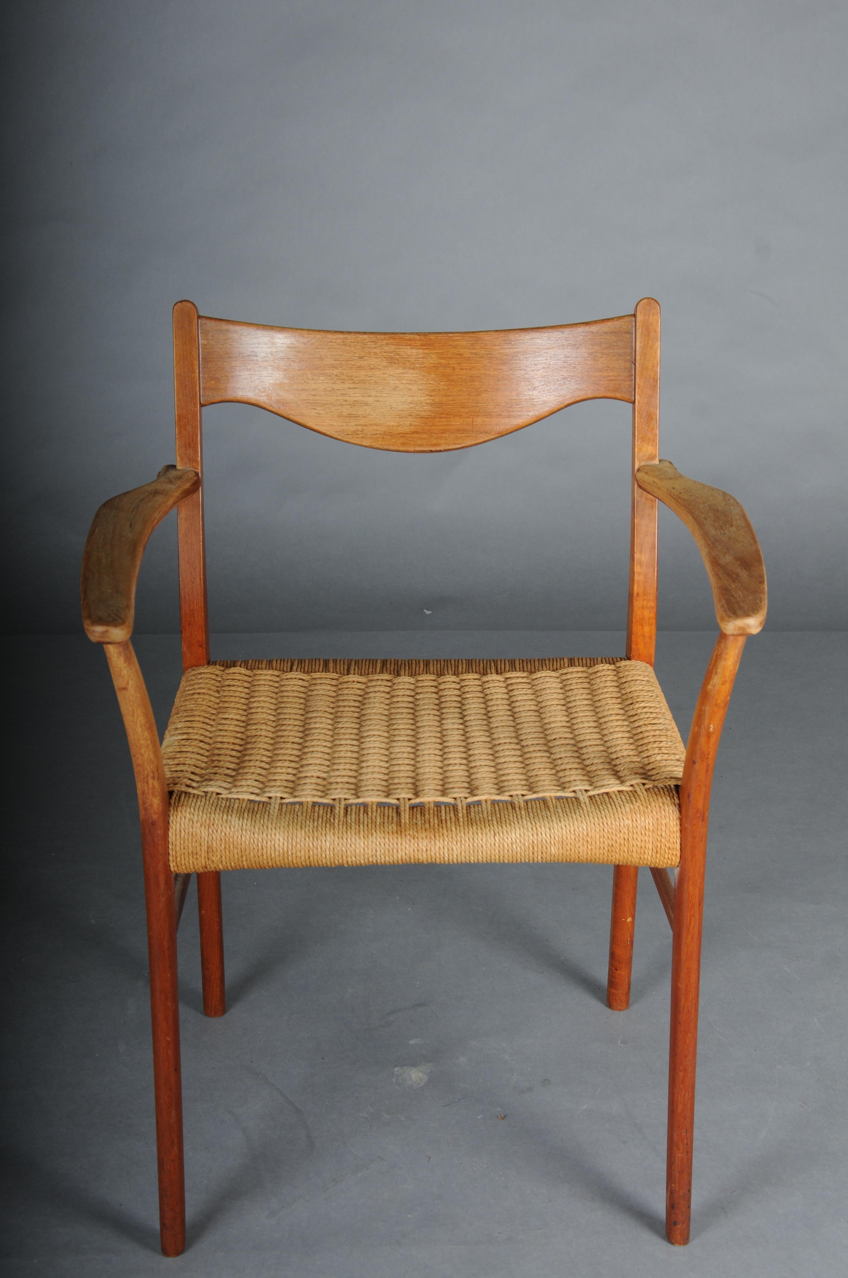 Pareja (2) de sillones escandinavos de teca y cuerda de Arne Wahl Iversen en venta 8