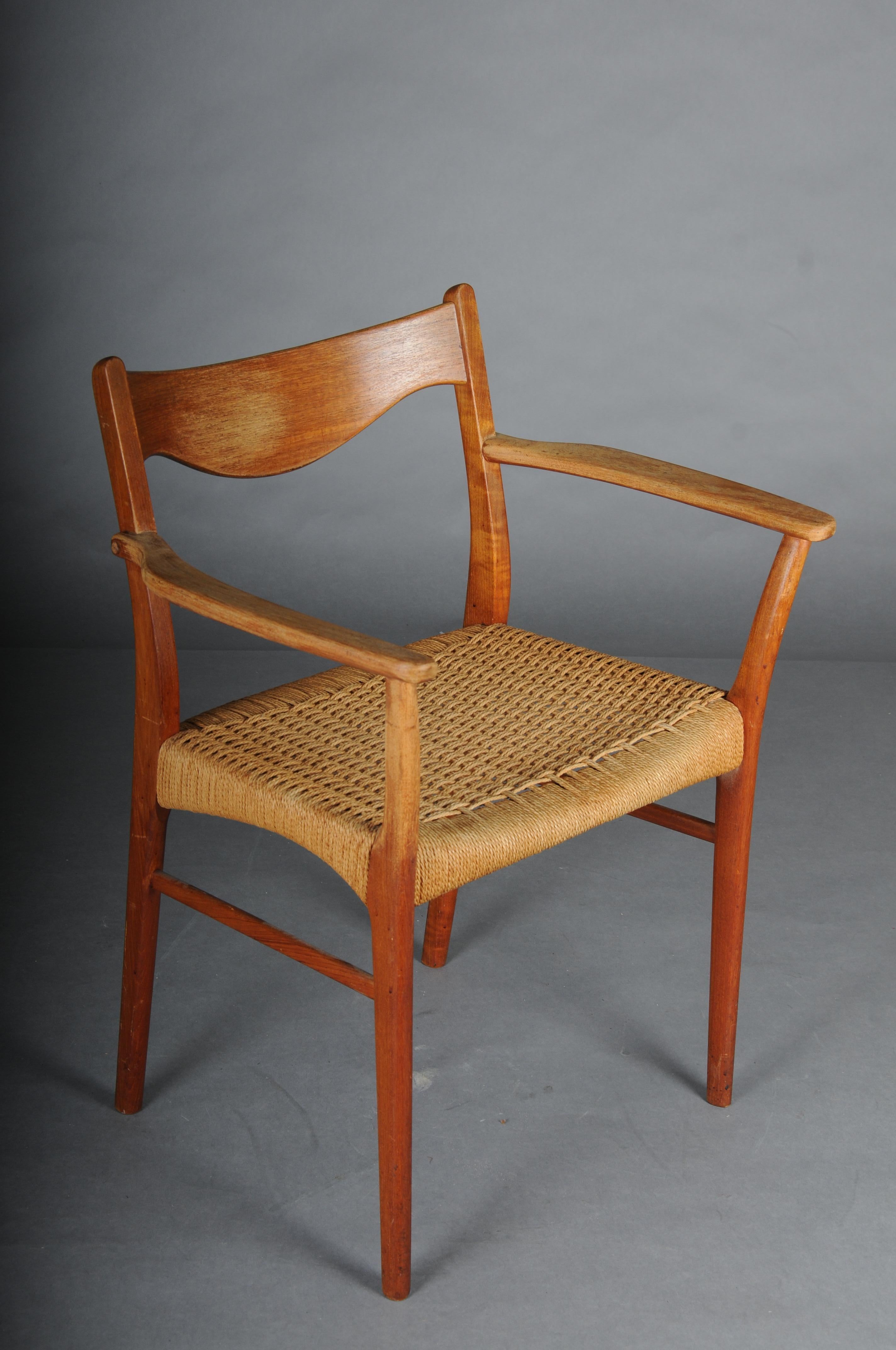 Pareja (2) de sillones escandinavos de teca y cuerda de Arne Wahl Iversen en venta 9