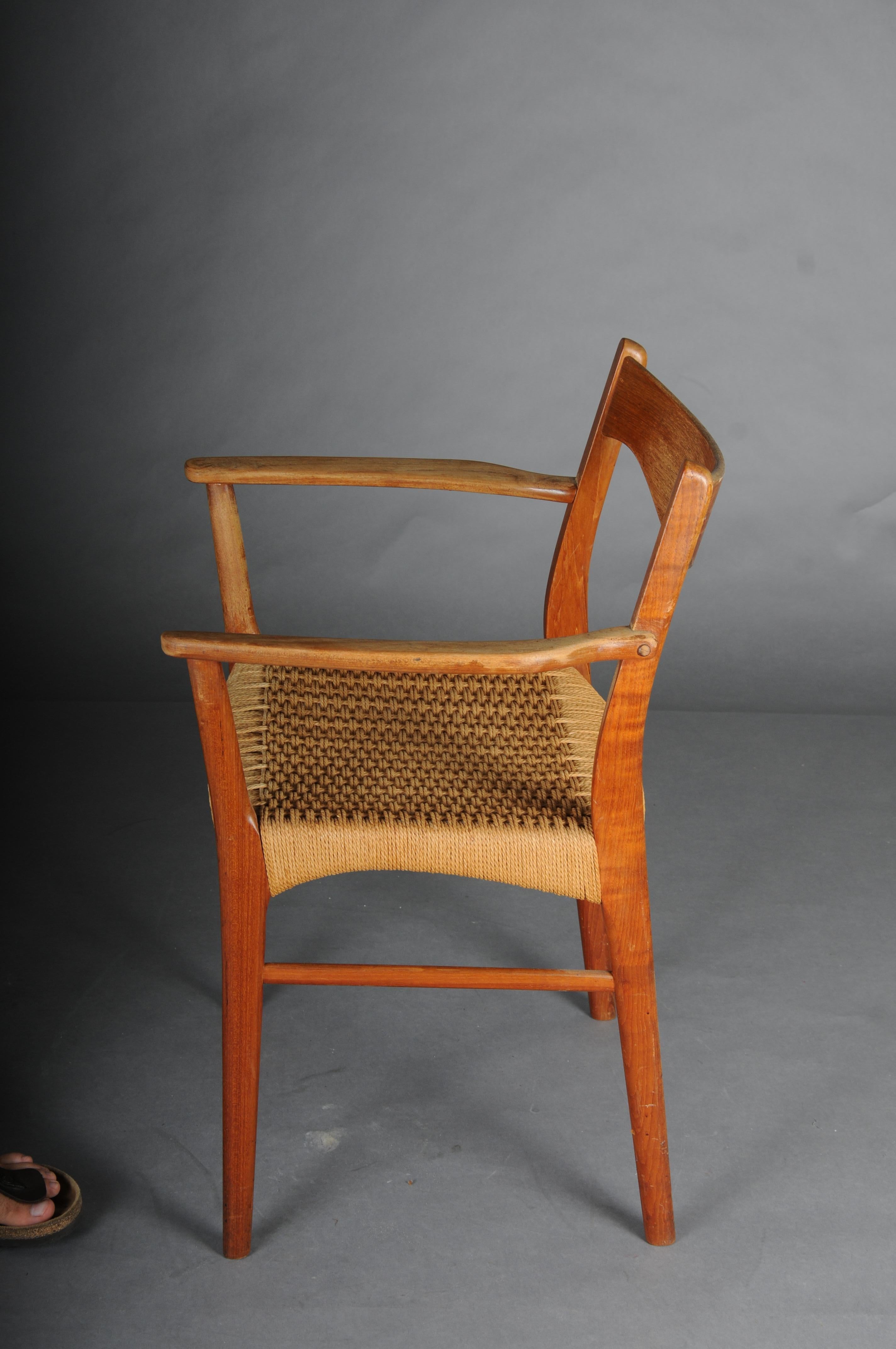 Pareja (2) de sillones escandinavos de teca y cuerda de Arne Wahl Iversen en venta 11
