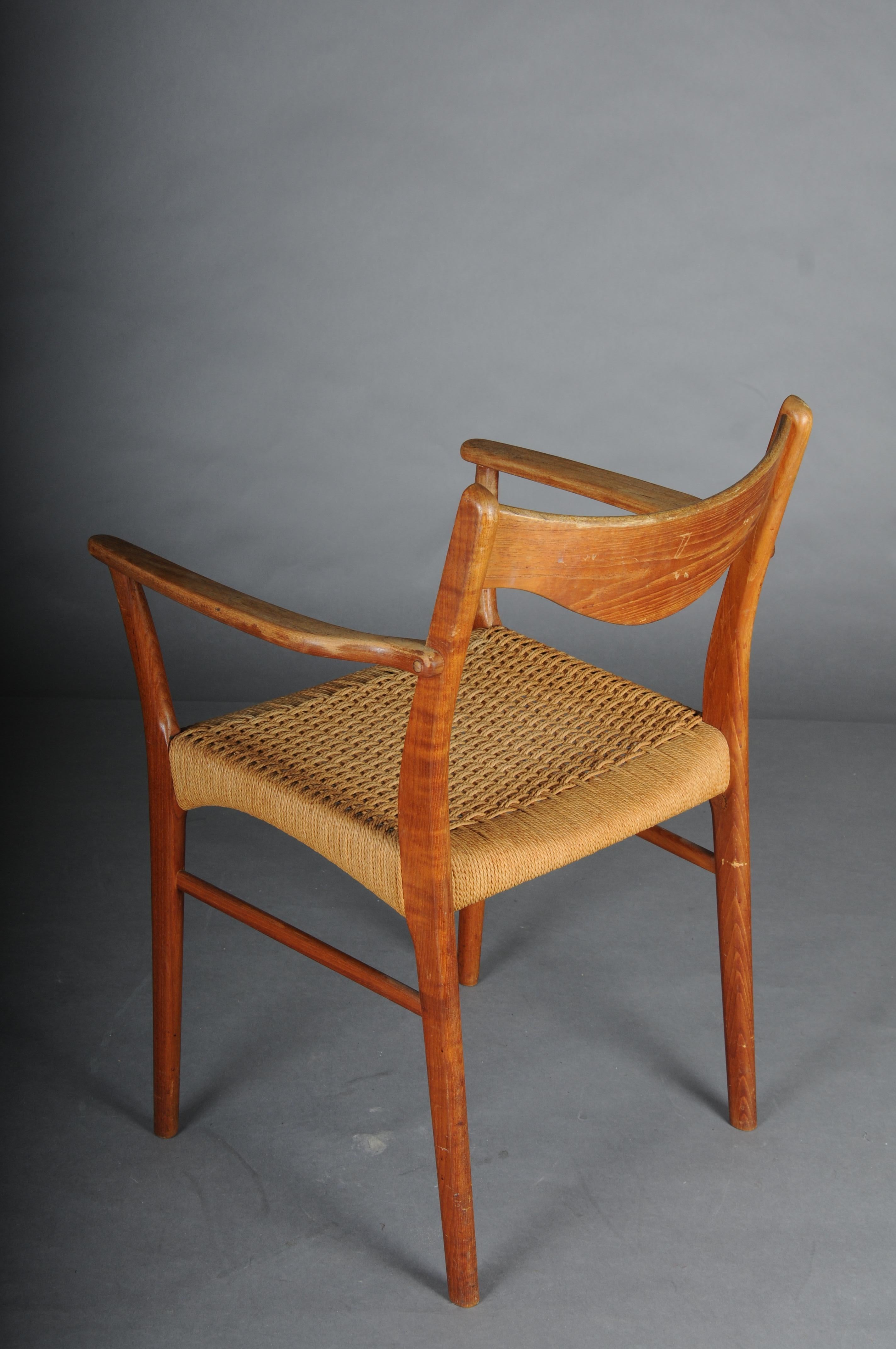 Pareja (2) de sillones escandinavos de teca y cuerda de Arne Wahl Iversen en venta 12
