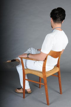 Pair (2) of Scandinavian teak and rope armchairs by Arne Wahl Iversen