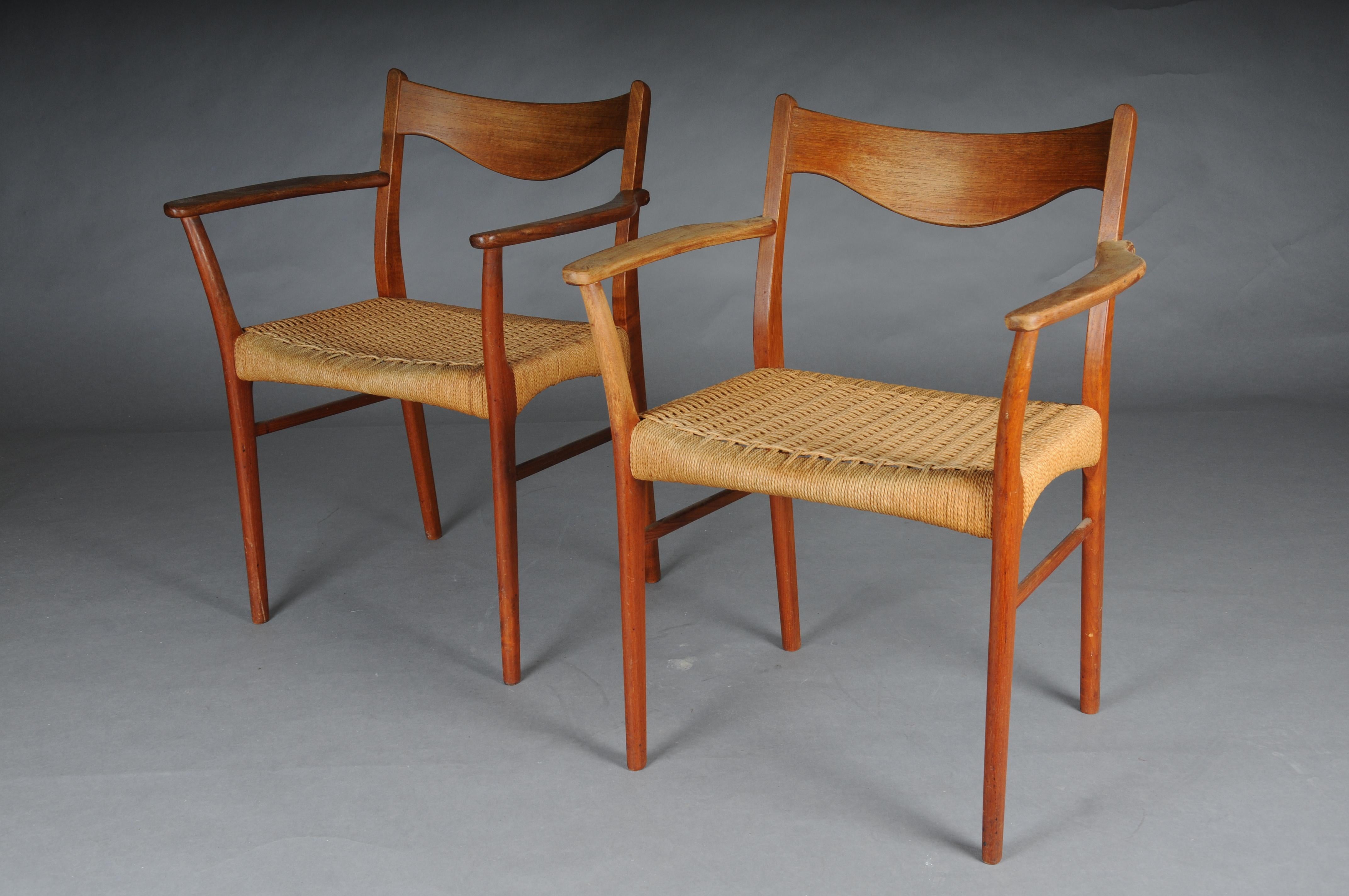 Pareja (2) de sillones escandinavos de teca y cuerda de Arne Wahl Iversen Escandinavo en venta