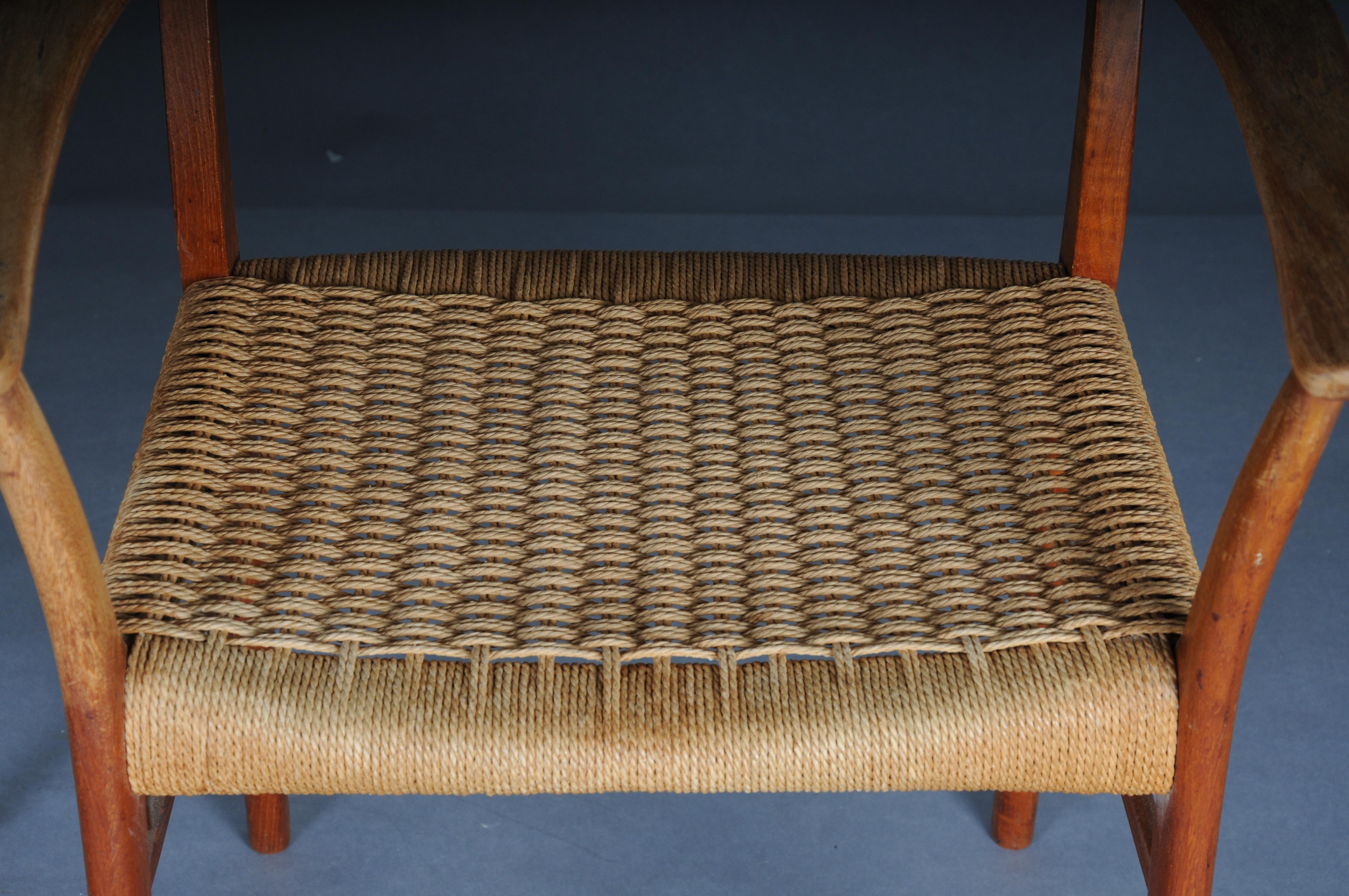 Pareja (2) de sillones escandinavos de teca y cuerda de Arne Wahl Iversen en venta 2