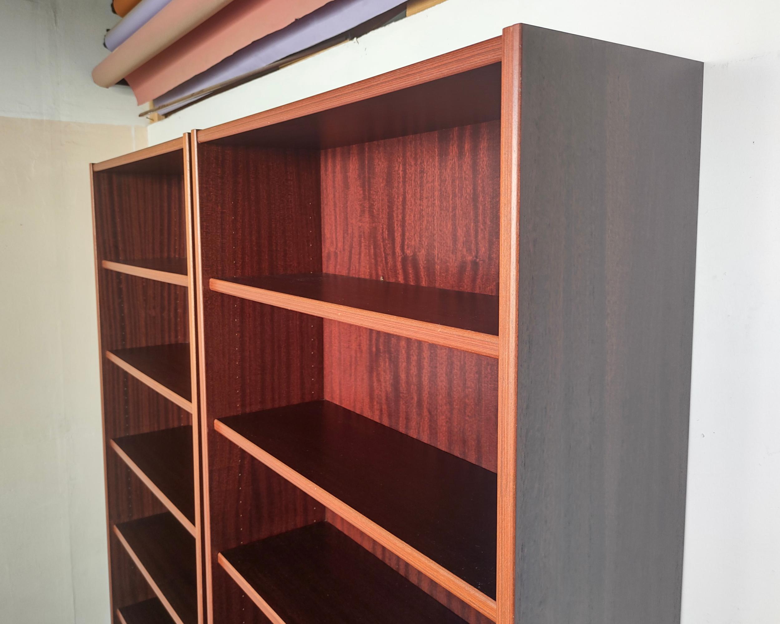 20th Century Pair '2' of Tall Mid-Century Danish Rosewood Bookshelves 1970s