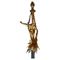 Pair (2) of Unique French Sconces, Gilt Bronze, Paris, 20th Century