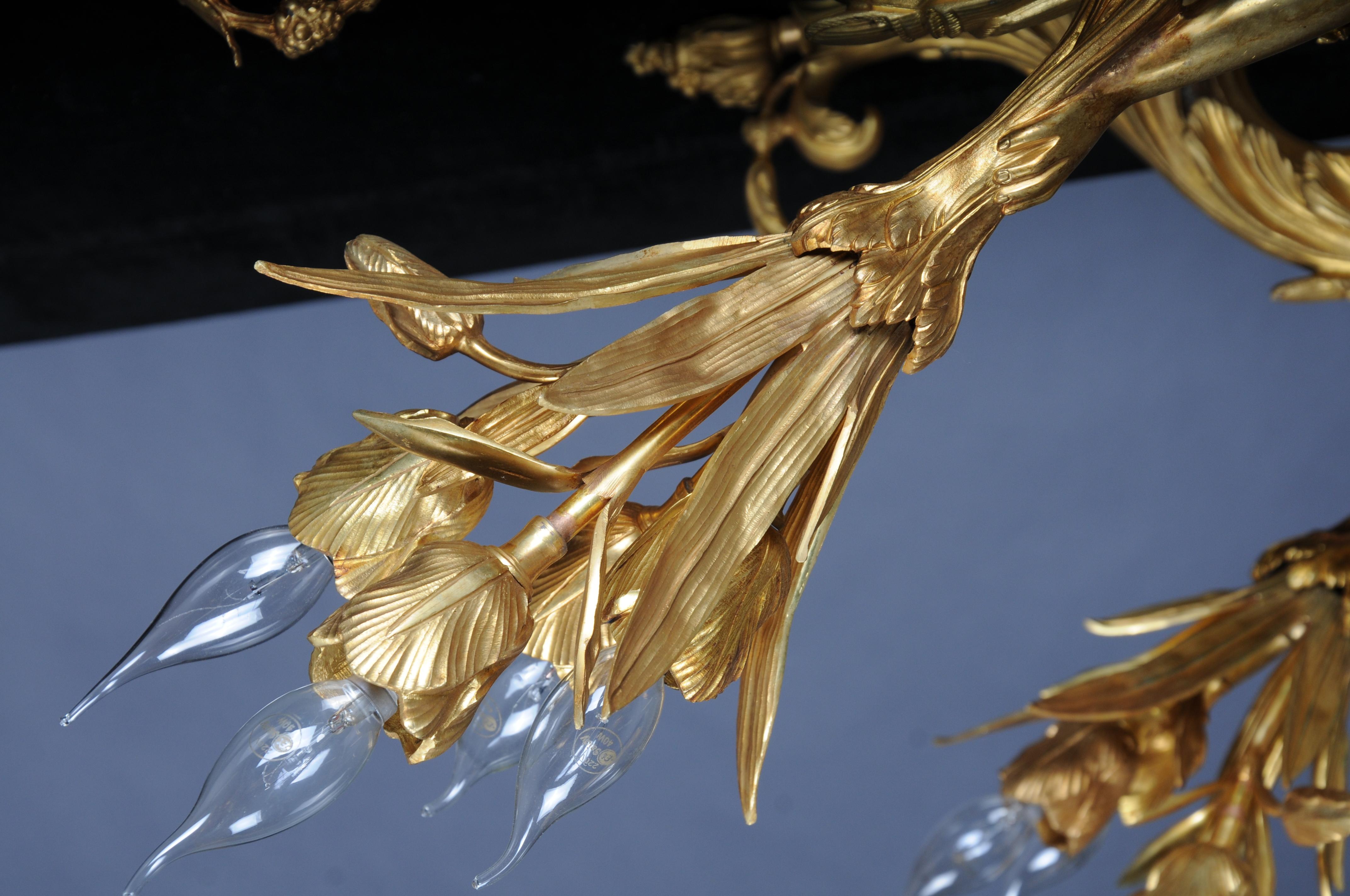 Paire (2) d'appliques françaises uniques, bronze doré, Paris, 20e siècle en vente 5