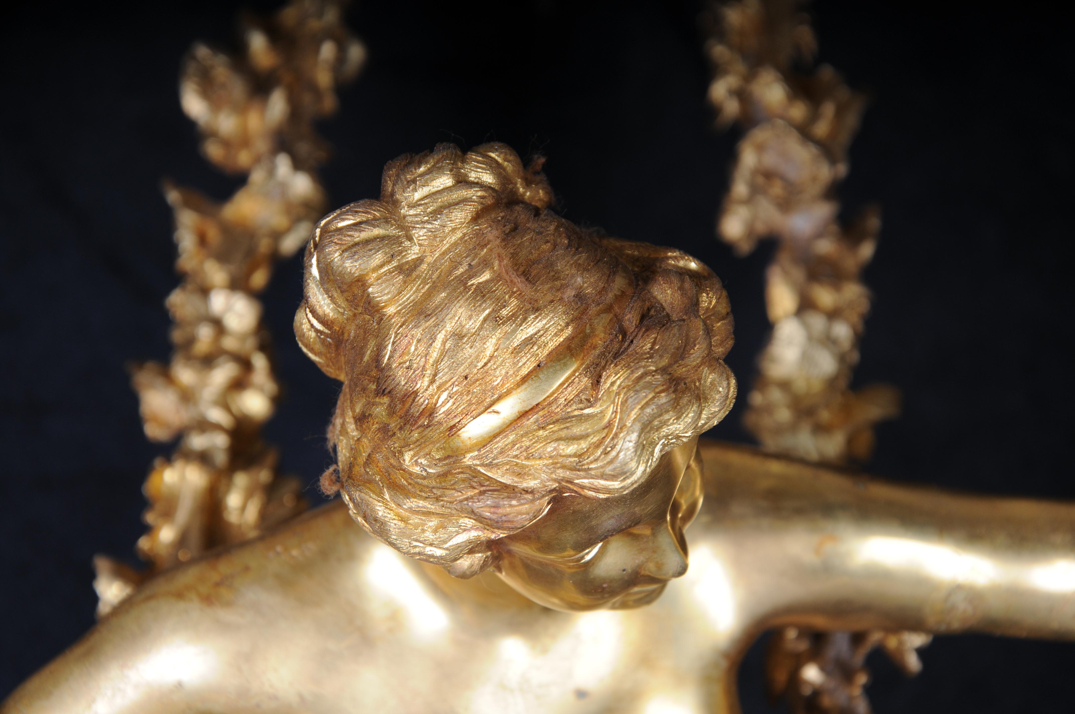 Paire (2) d'appliques françaises uniques, bronze doré, Paris, 20e siècle en vente 11