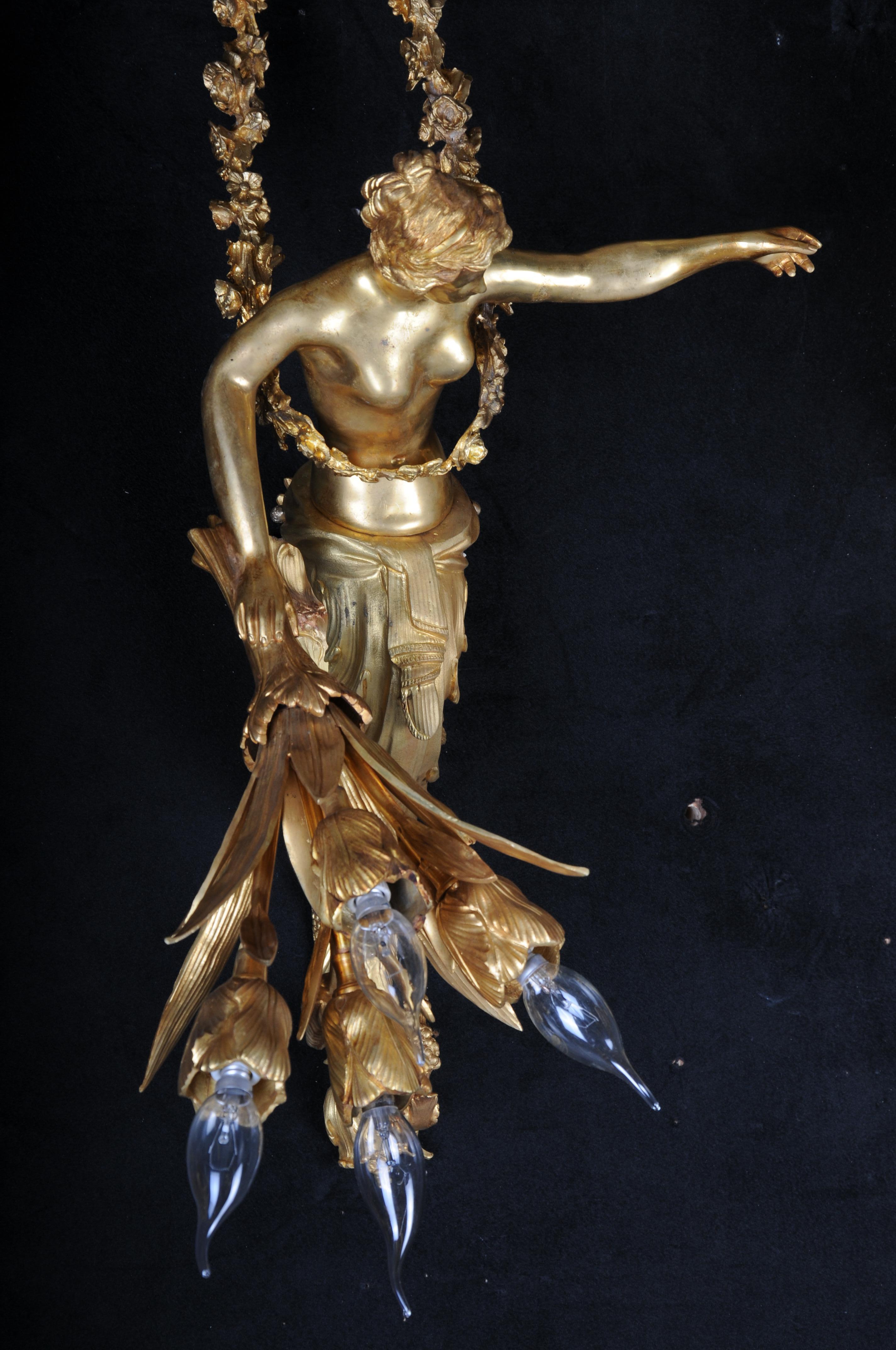 Paire (2) d'appliques françaises uniques, bronze doré, Paris, 20e siècle Bon état - En vente à Berlin, DE