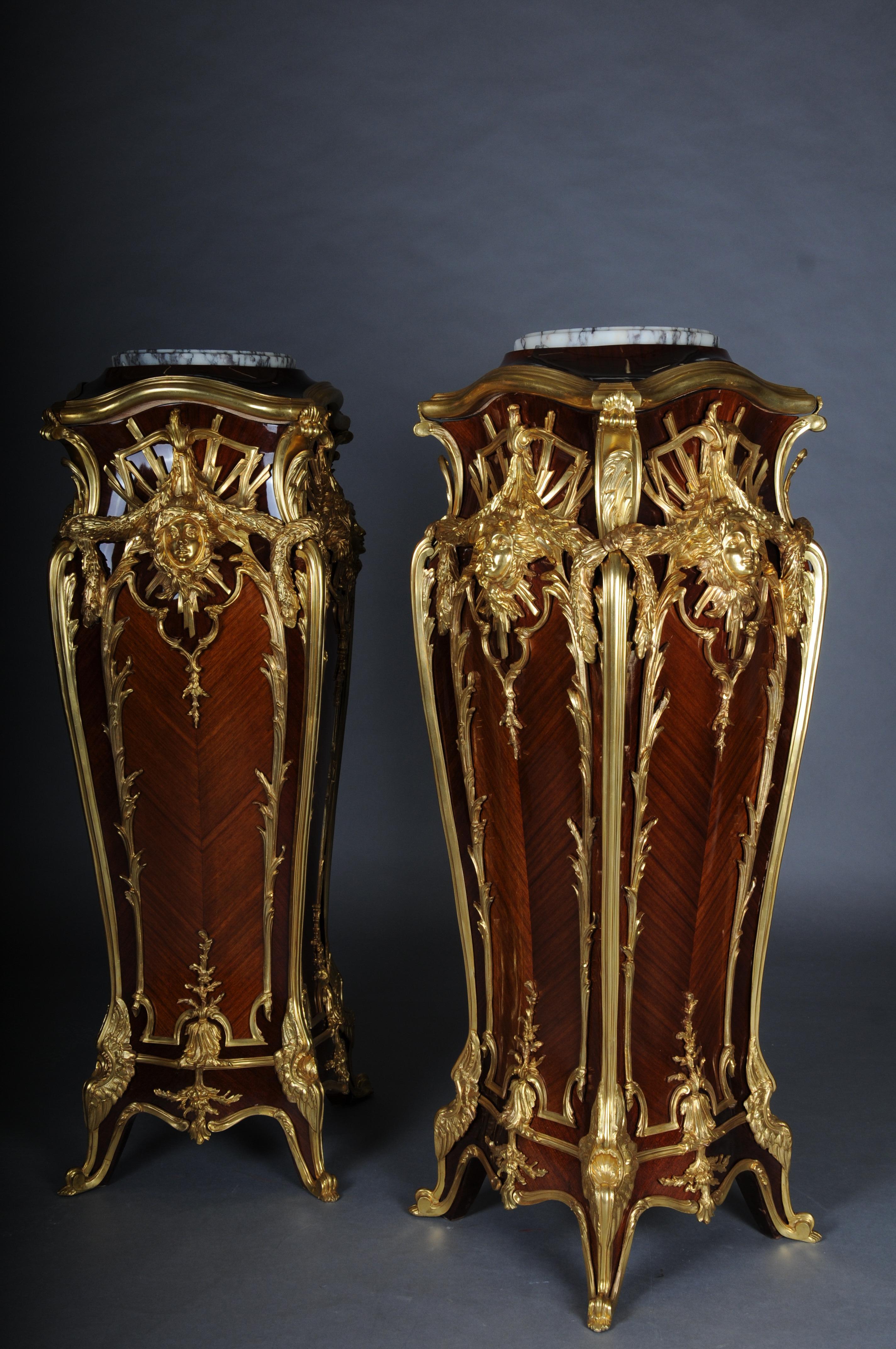 French Pair (2) royal pedestals/columns, 20th century, gilded For Sale