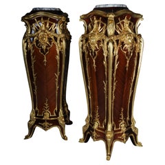 Pair (2) royal pedestals/columns, 20th century, gilded