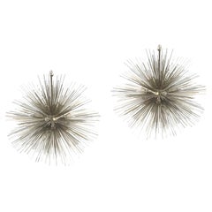 Pair 20-Light Sputnik Mid-century Style Chandeliers by Jean De Merry for Lumiere