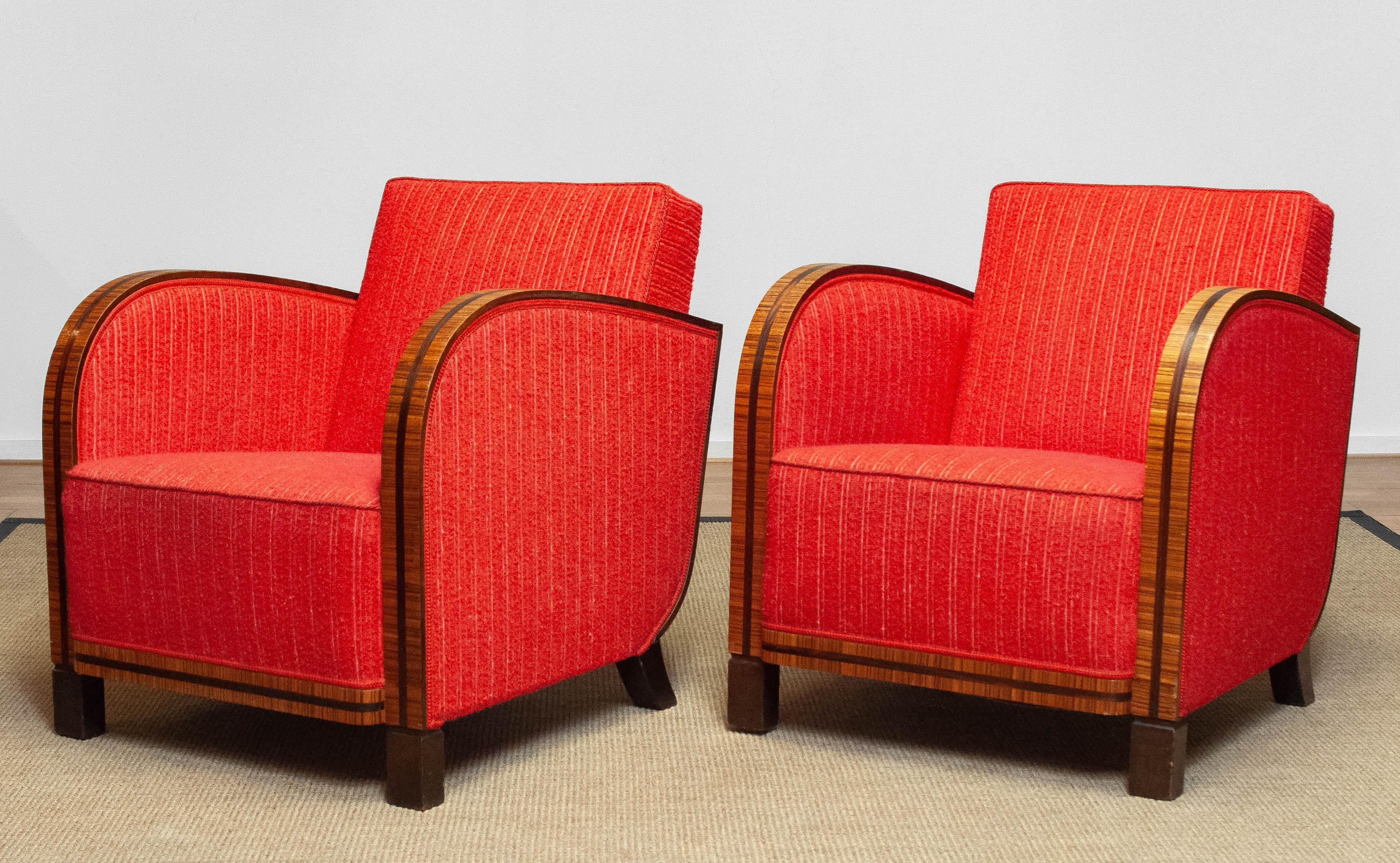 red boucle chair