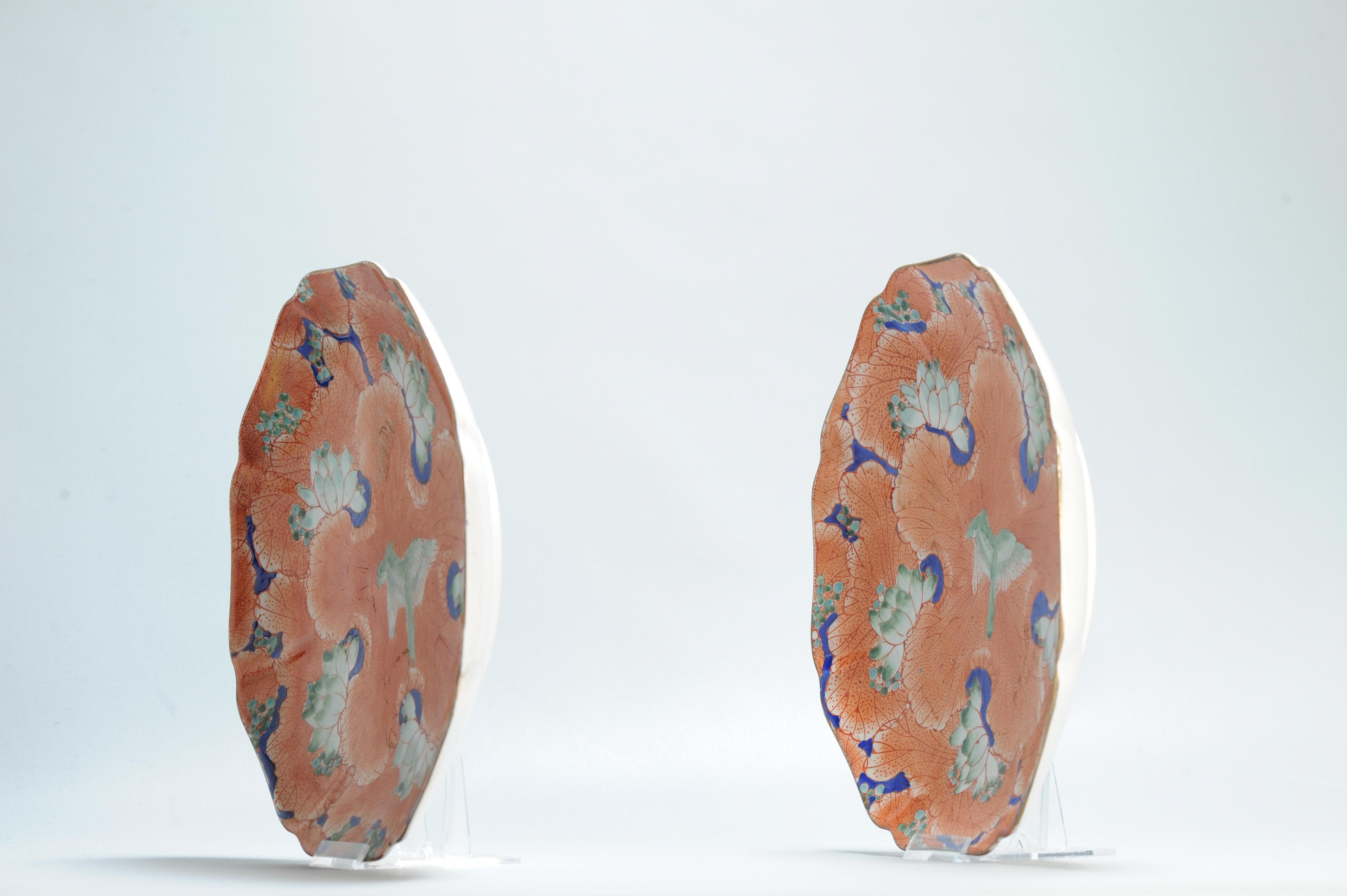 Pair 20th c Chinese Porcelain Marked Orange Plater Flowers Bird Marked Base For Sale 11