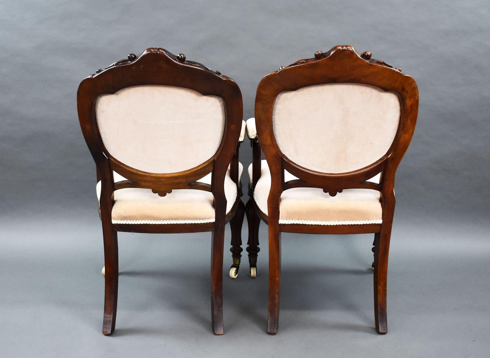 Mahogany Pair 20th Century Arm Chairs For Sale