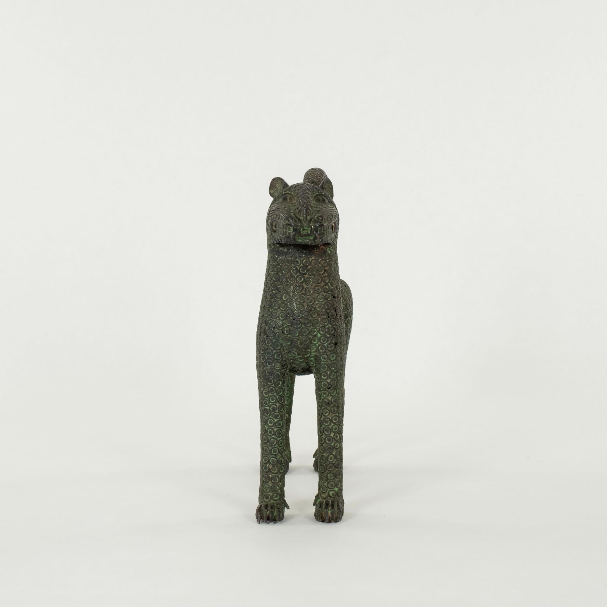 Pair 20th Century Byzantine Style Bronze Leopards 1