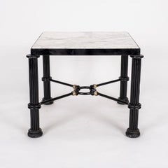 Pair 20th Century Contemporary Iron Marble Side Tables