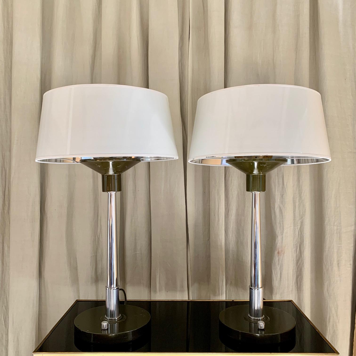 Lacquered Pair 20th Century Mid Century Desk Table Lamps For Sale