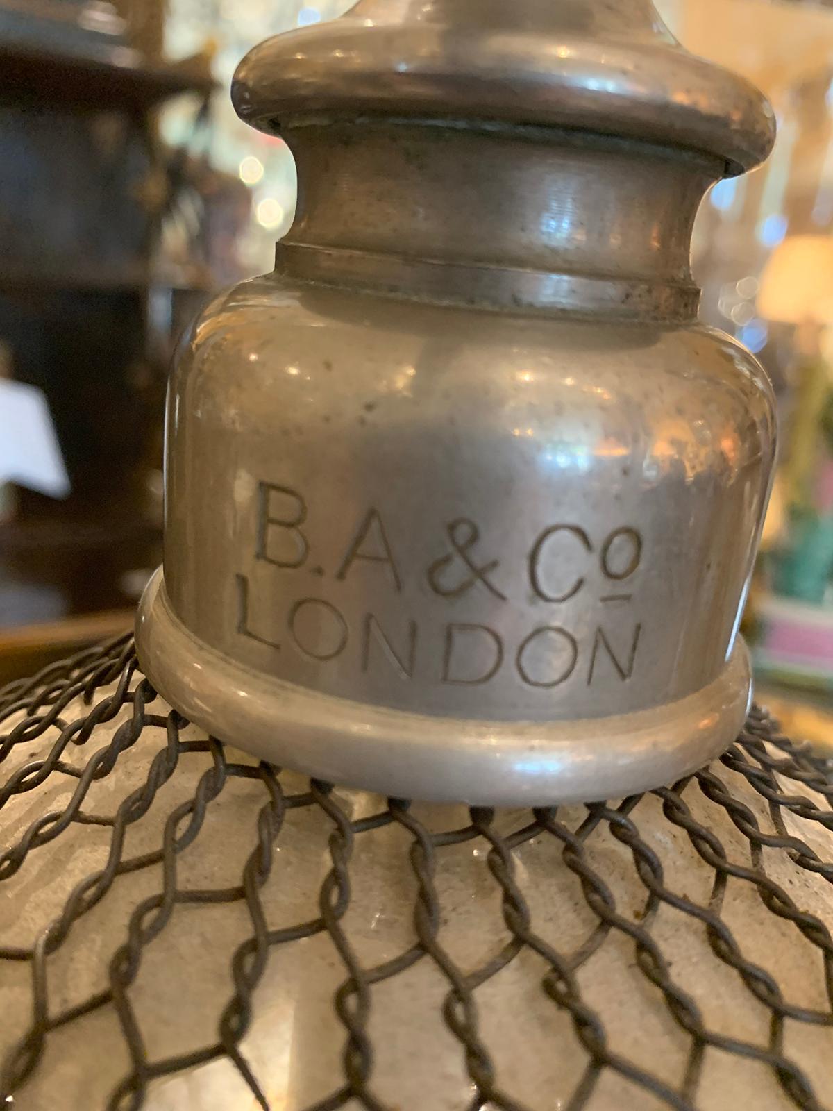 Pair of English Seltzer Bottles as Table Lamps by B.A. & Co of London In Good Condition In Atlanta, GA
